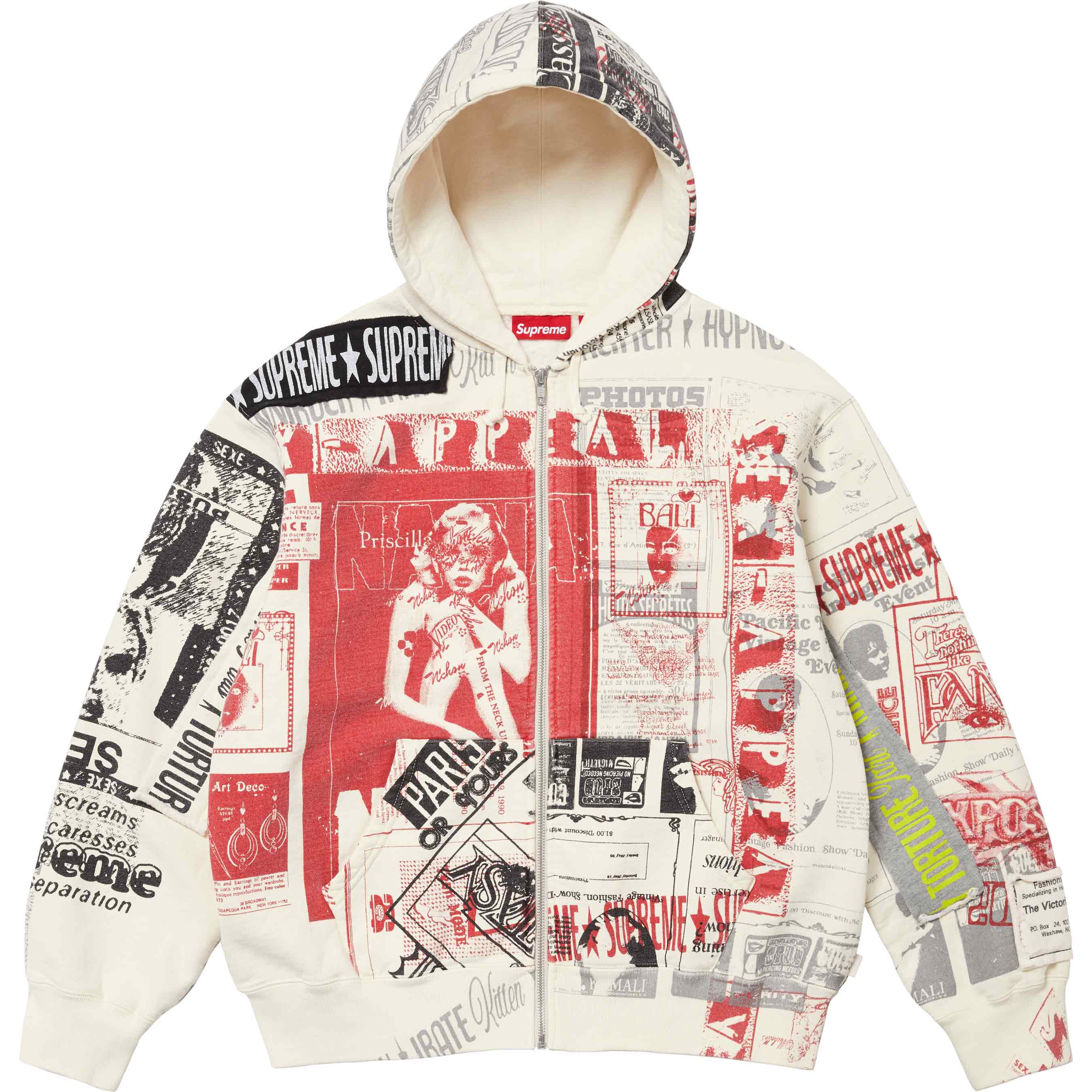 Collage Zip Up Hooded Sweatshirt