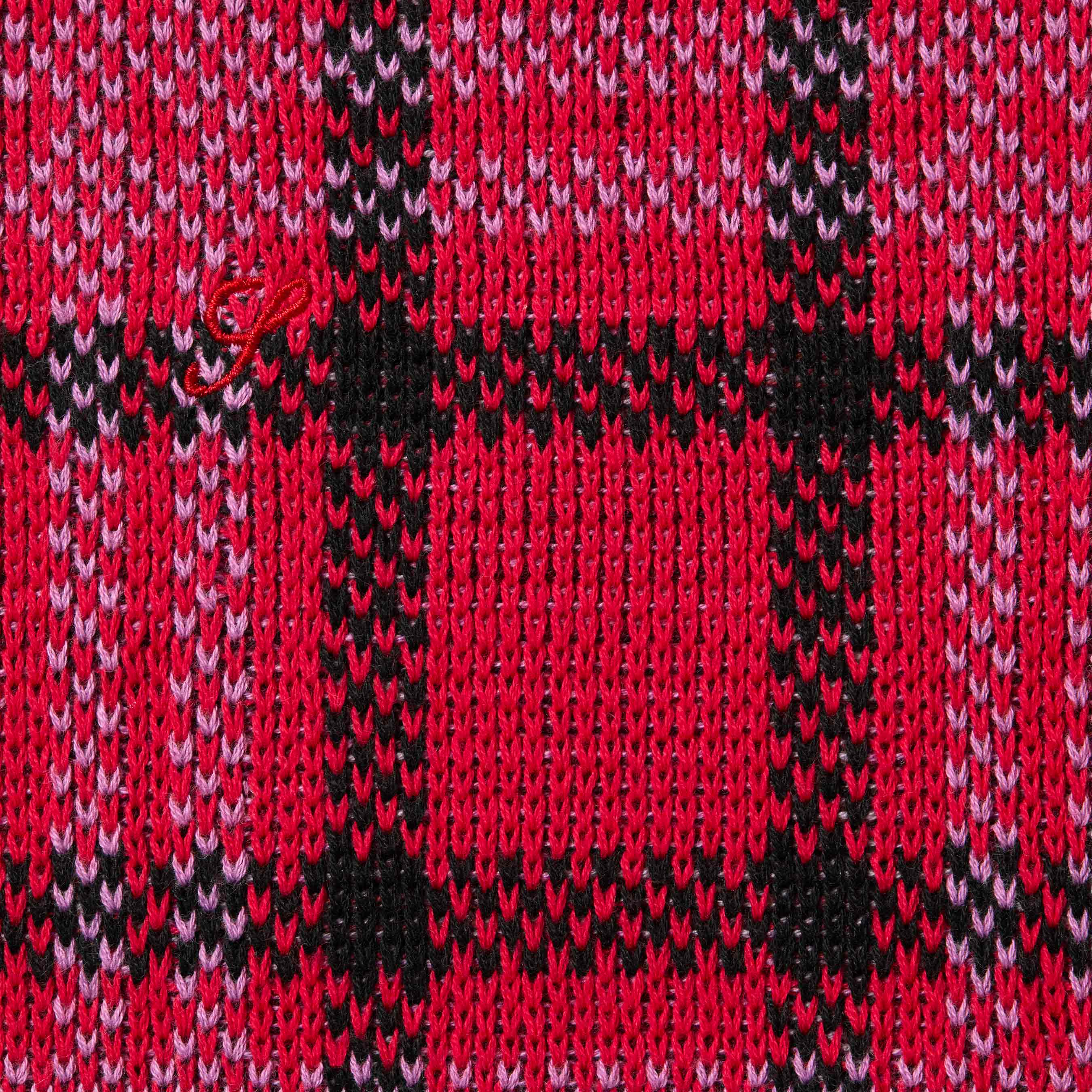 Plaid Knit S/S Polo