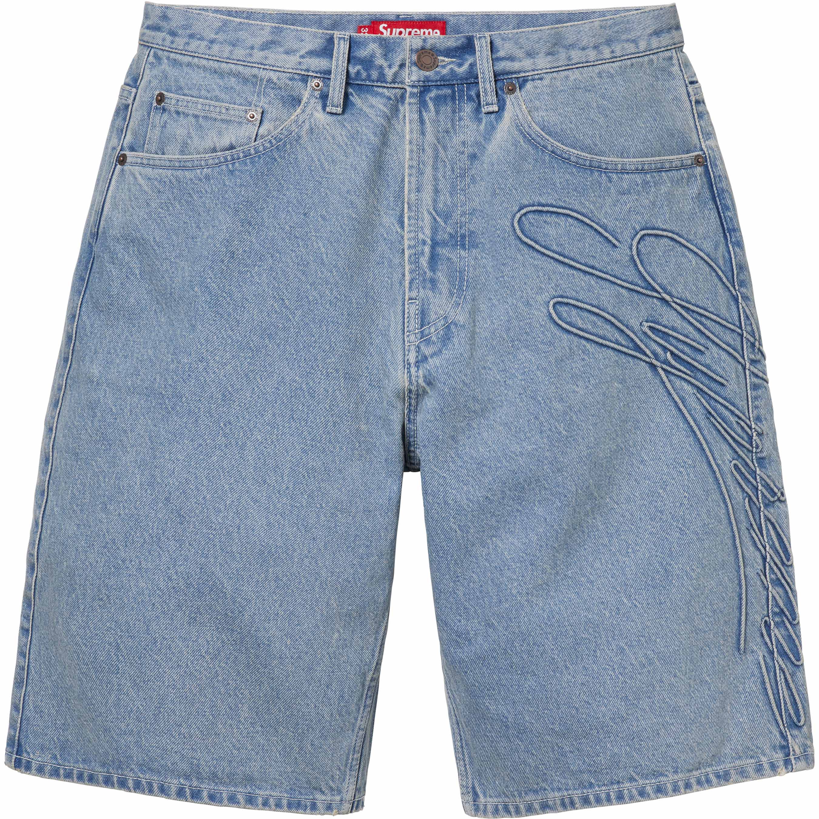 Script Baggy Denim Short