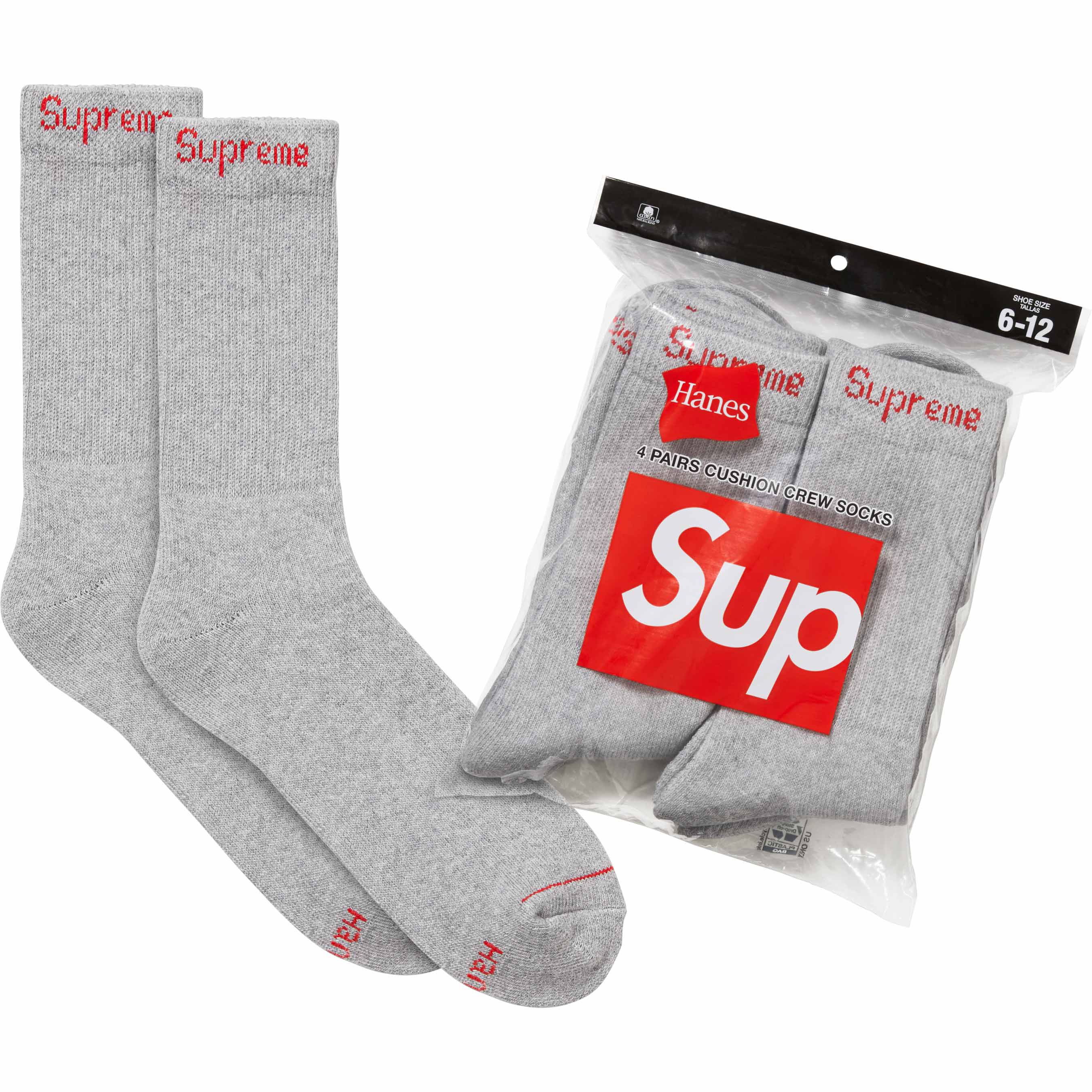 Supreme®/Hanes® Crew Socks (4 Pack)