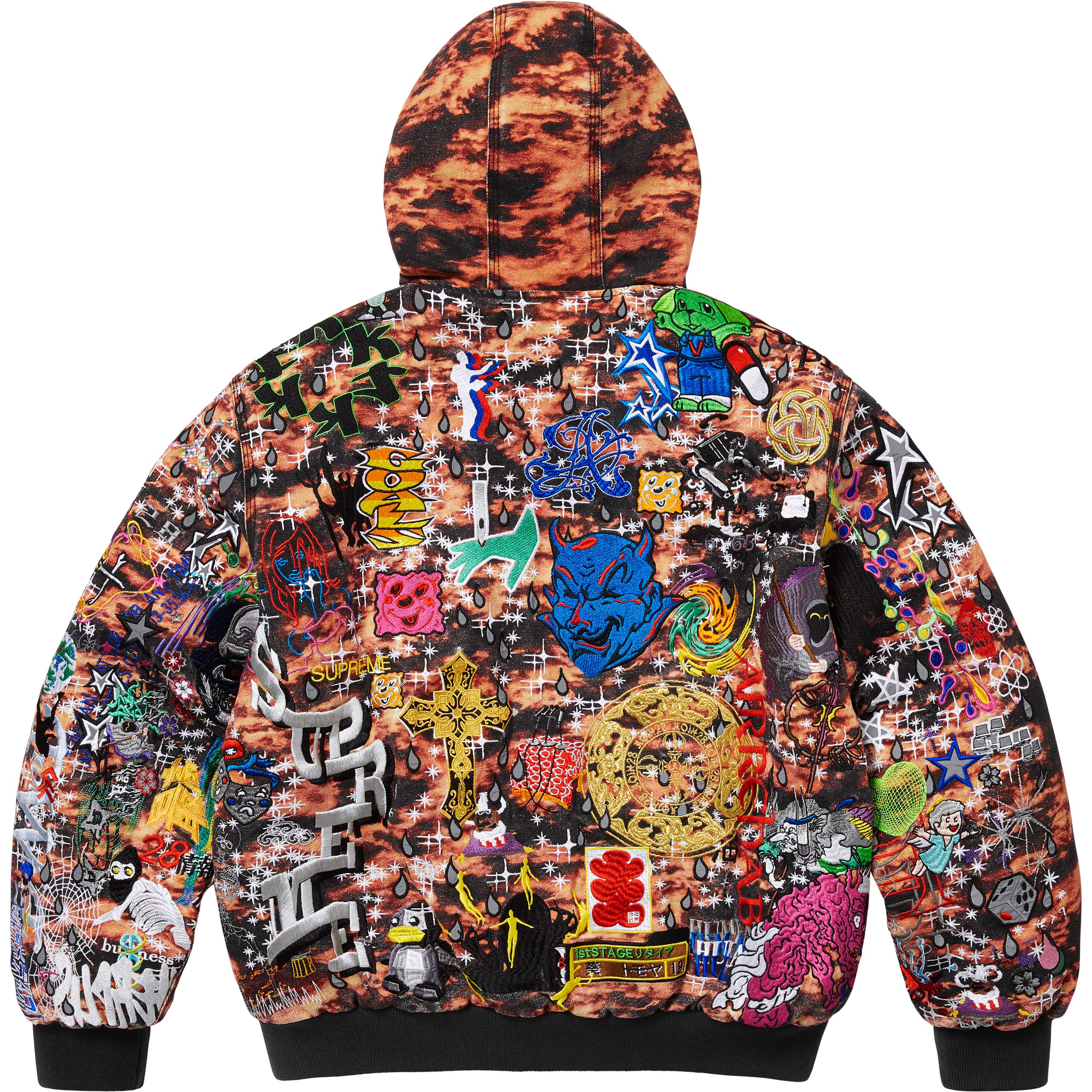 AOI Embroidered Hooded Work Jacket