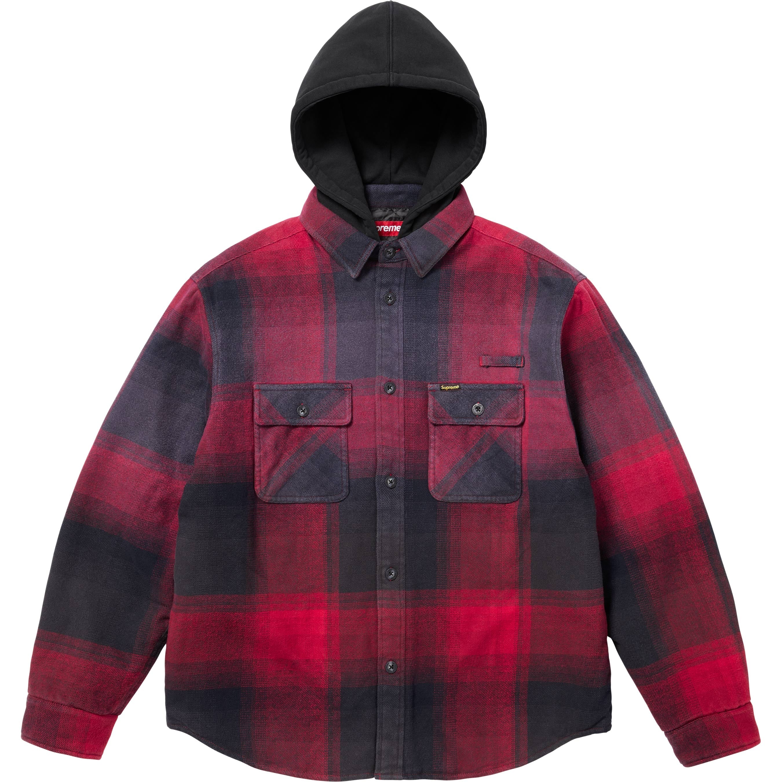 Quilted Lined Hooded Flannel Shirt