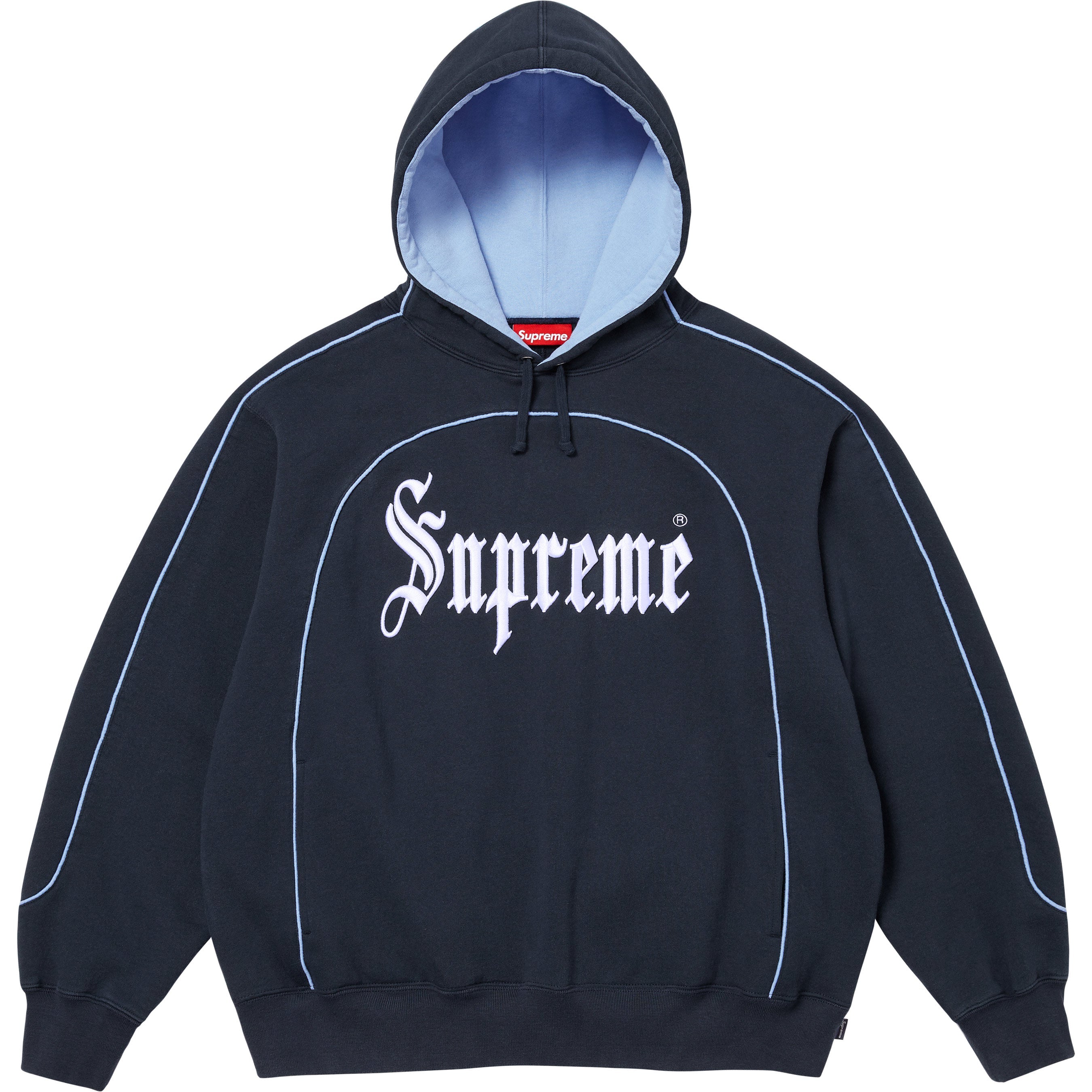 Curve Piping Hooded Sweatshirt