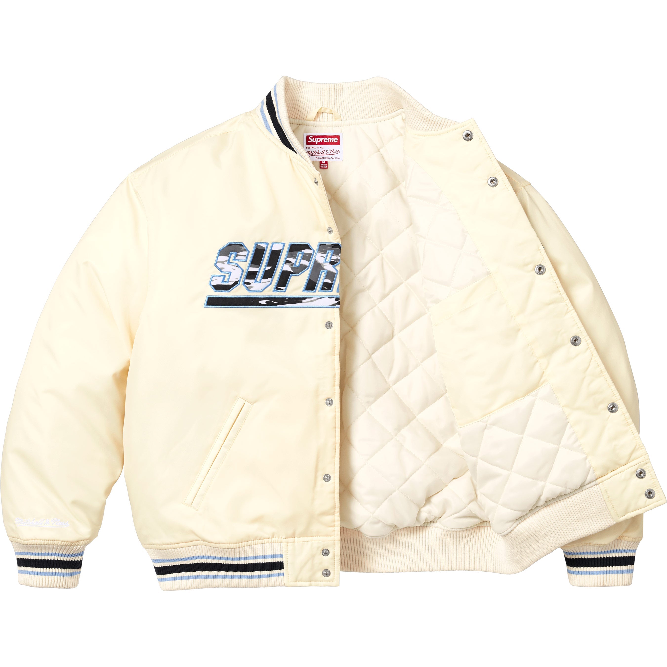 Supreme®/Mitchell & Ness® Camo Logo Varsity Jacket