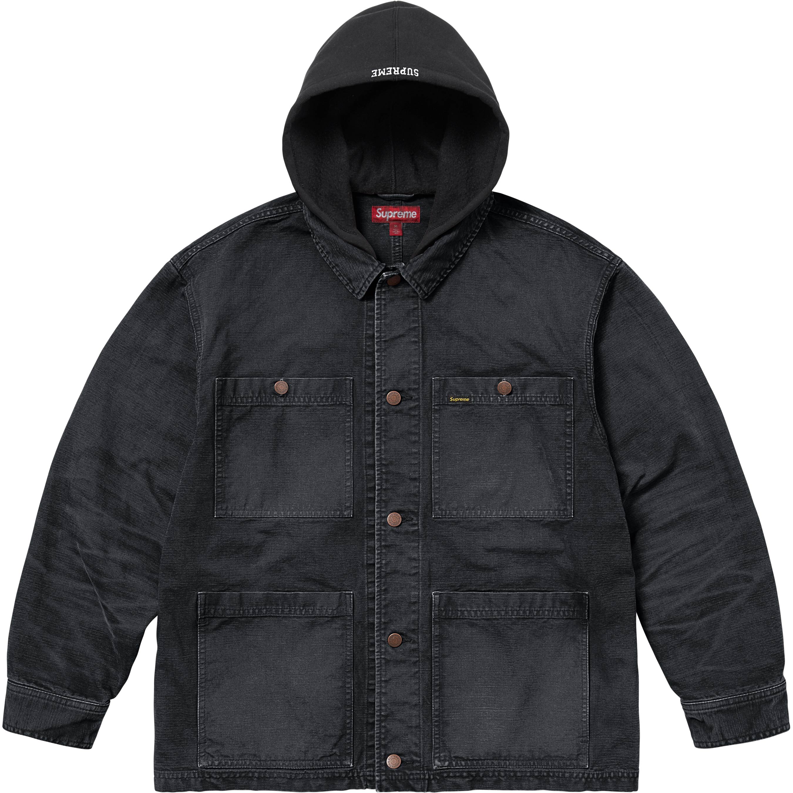 Worn Hooded Chore Coat