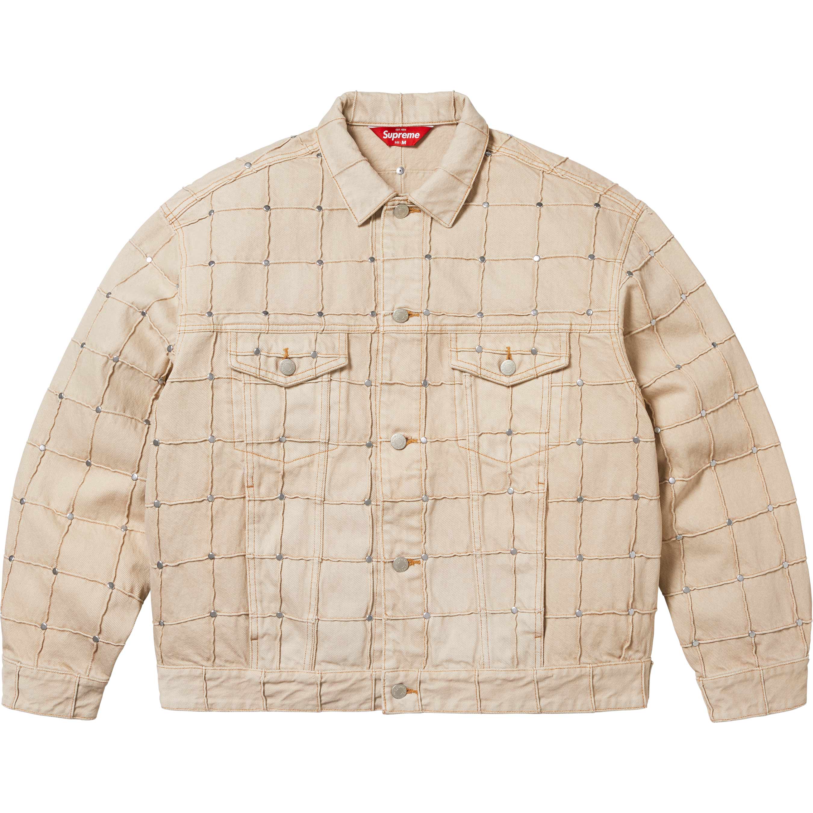 Studded Seam Denim Trucker Jacket