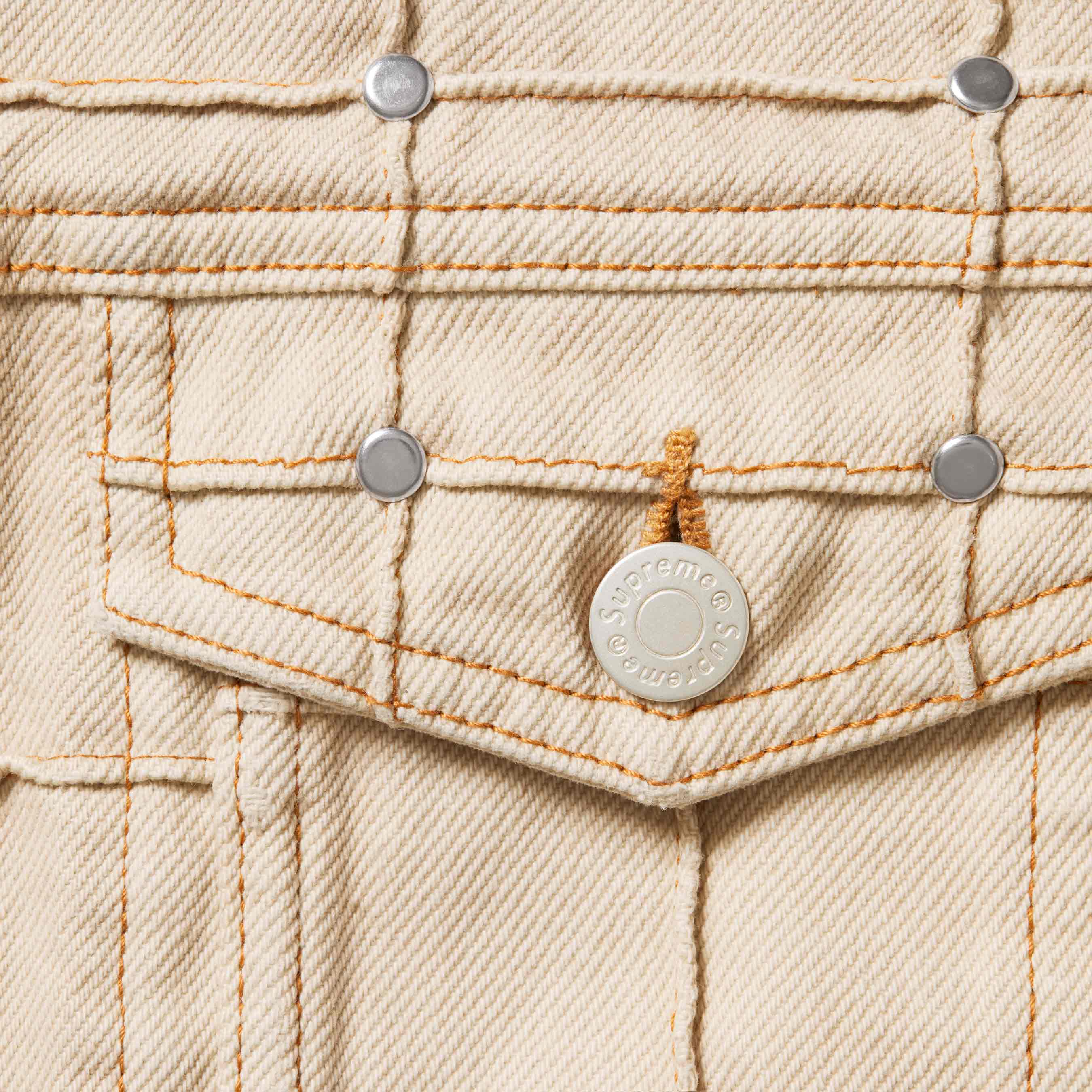 Studded Seam Denim Trucker Jacket