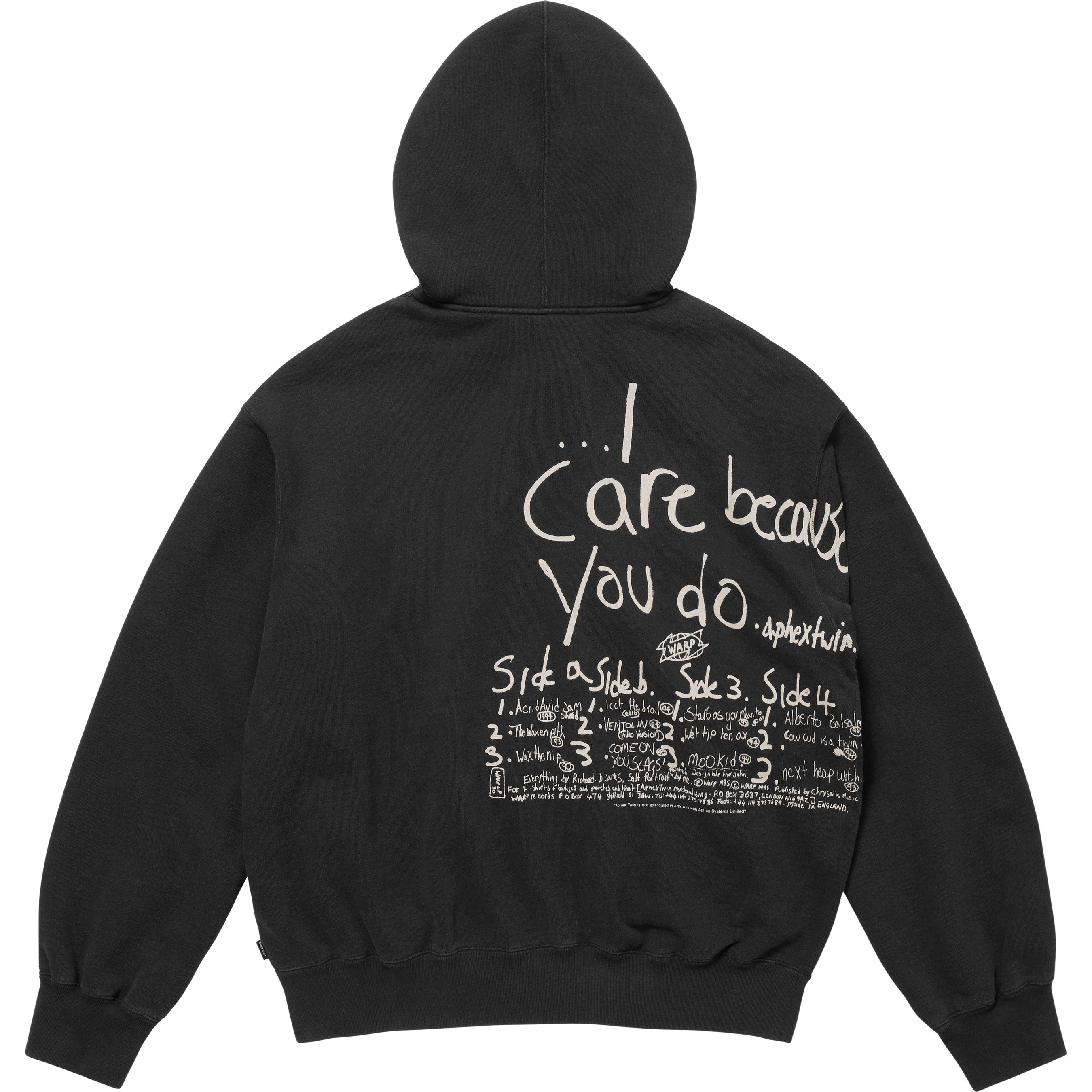 Supreme/Aphex Twin Zip Up Hooded Sweatshirt