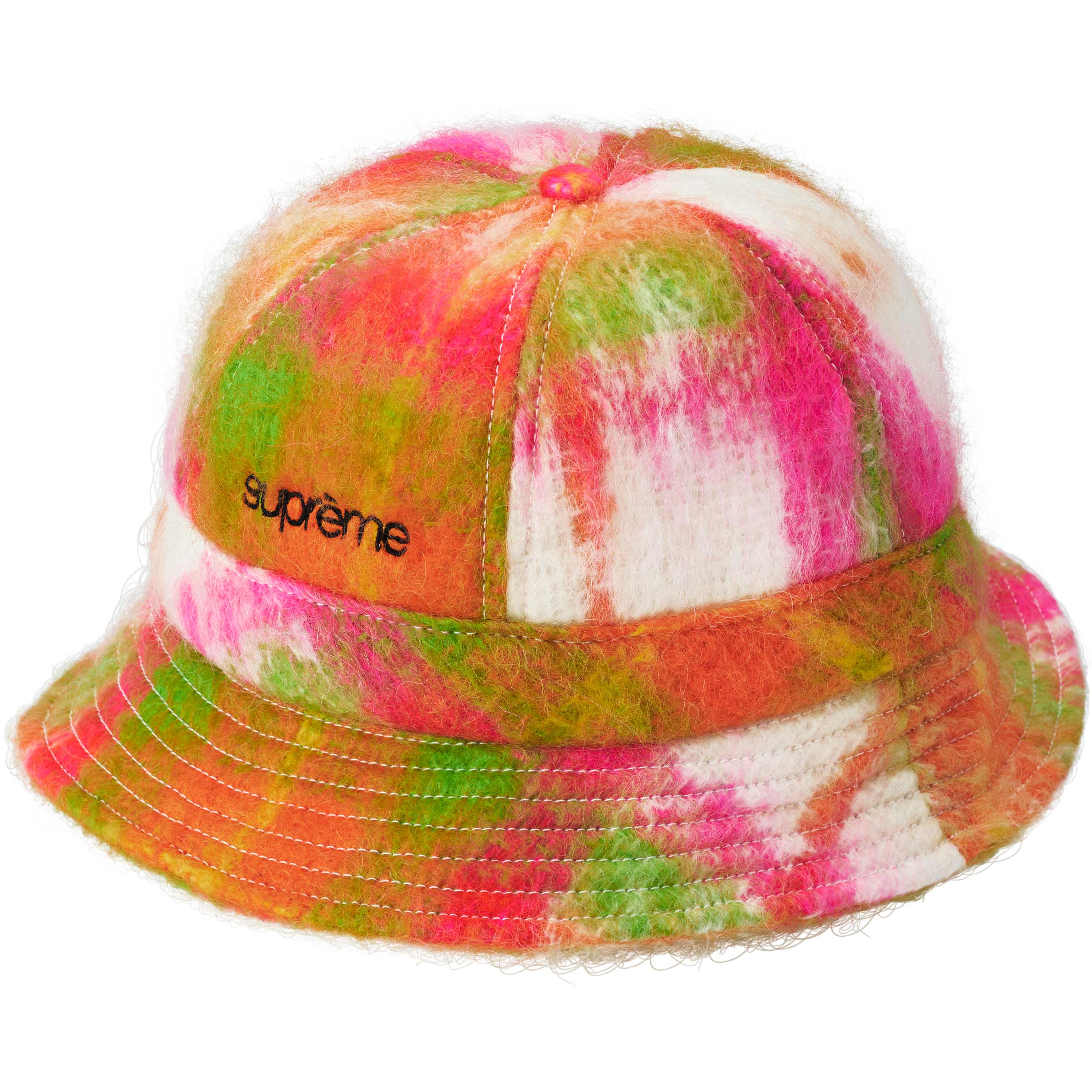 Mohair Plaid Bell Hat