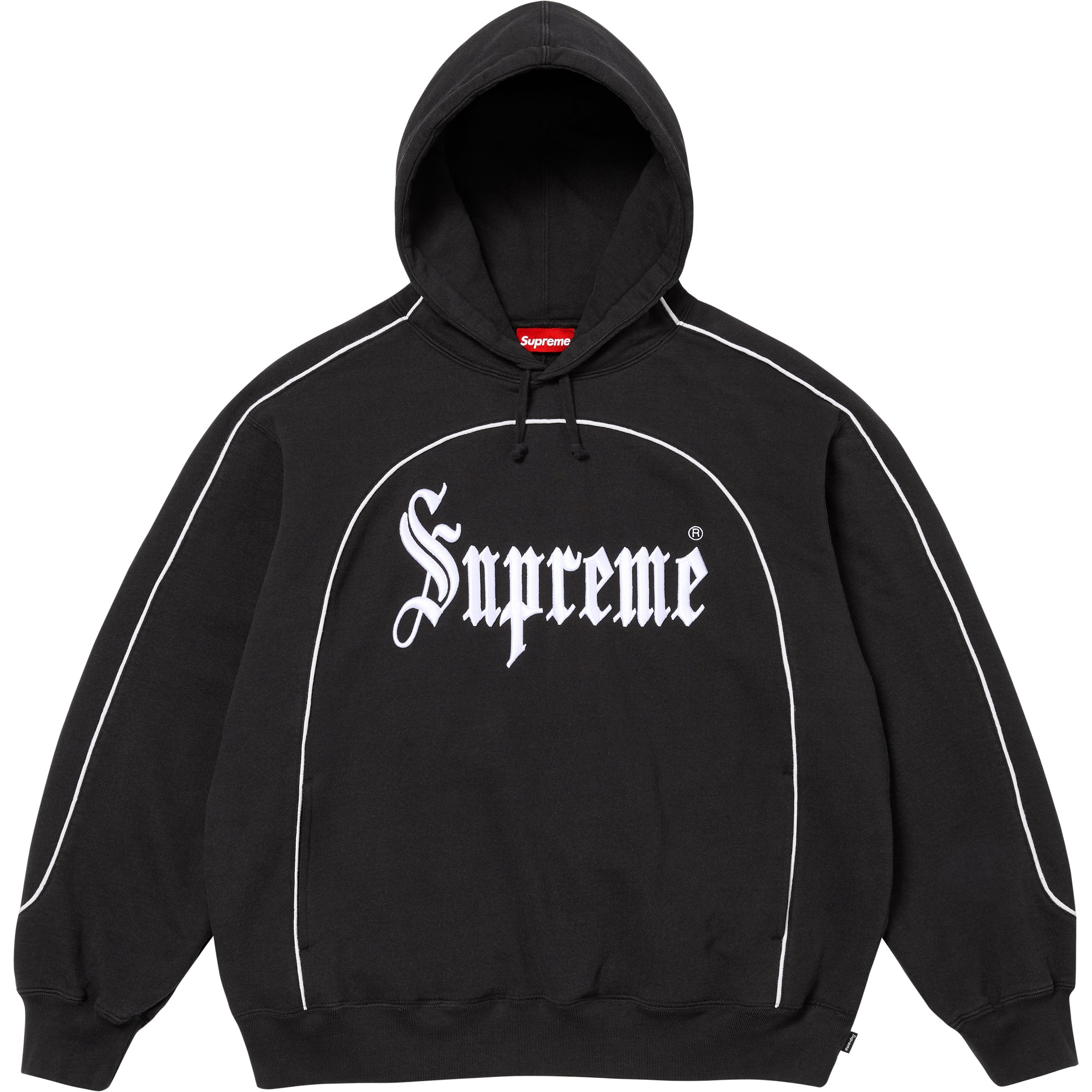 Curve Piping Hooded Sweatshirt
