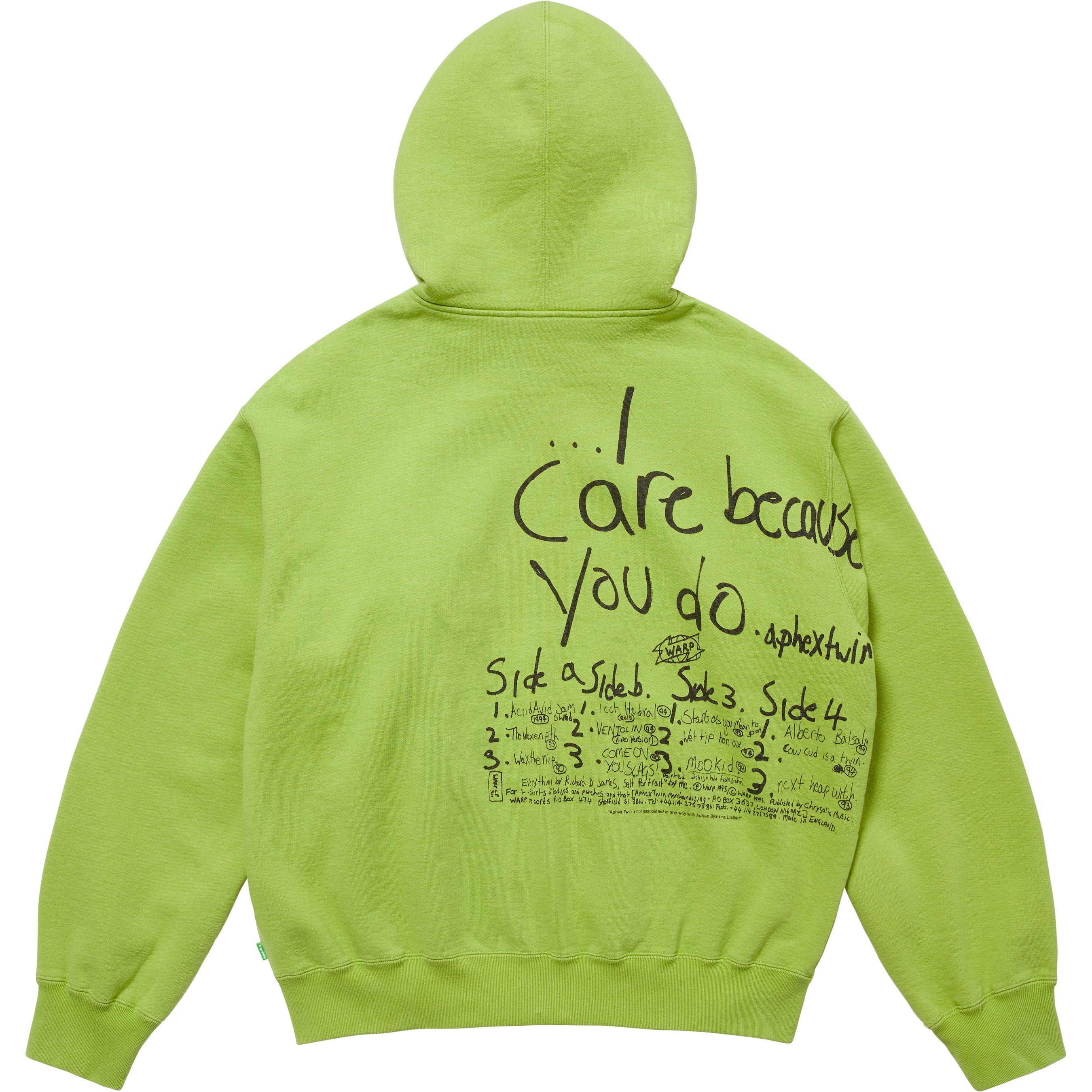 Supreme/Aphex Twin Zip Up Hooded Sweatshirt