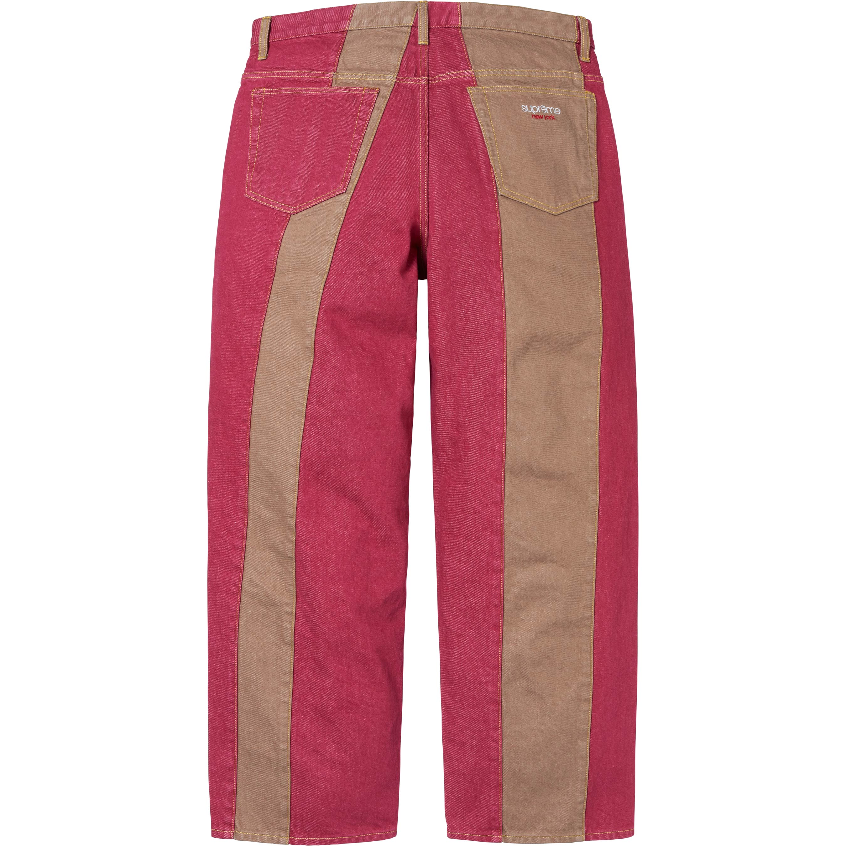 Paneled Stripe Baggy Jean