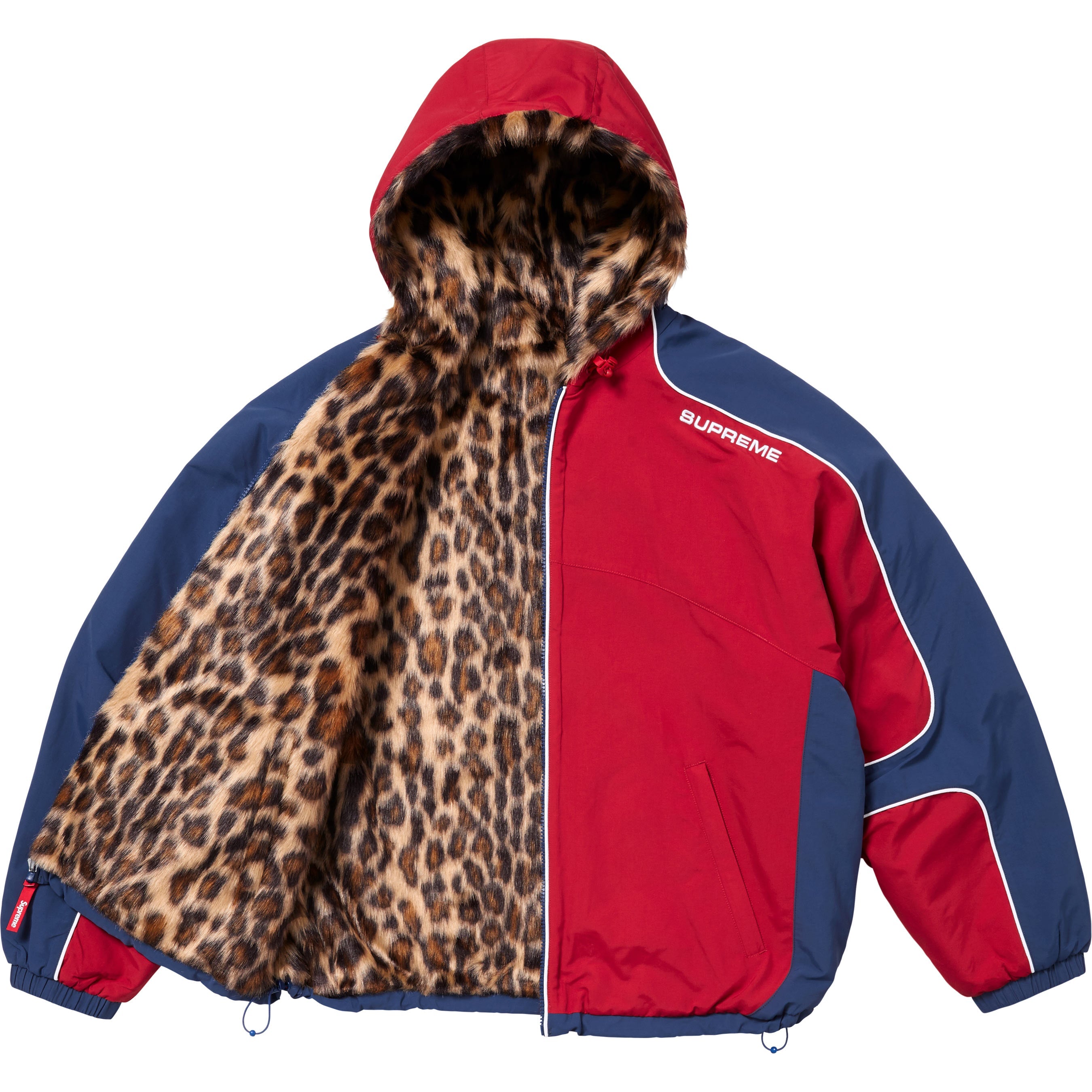 Faux Fur Reversible Hooded Track Jacket