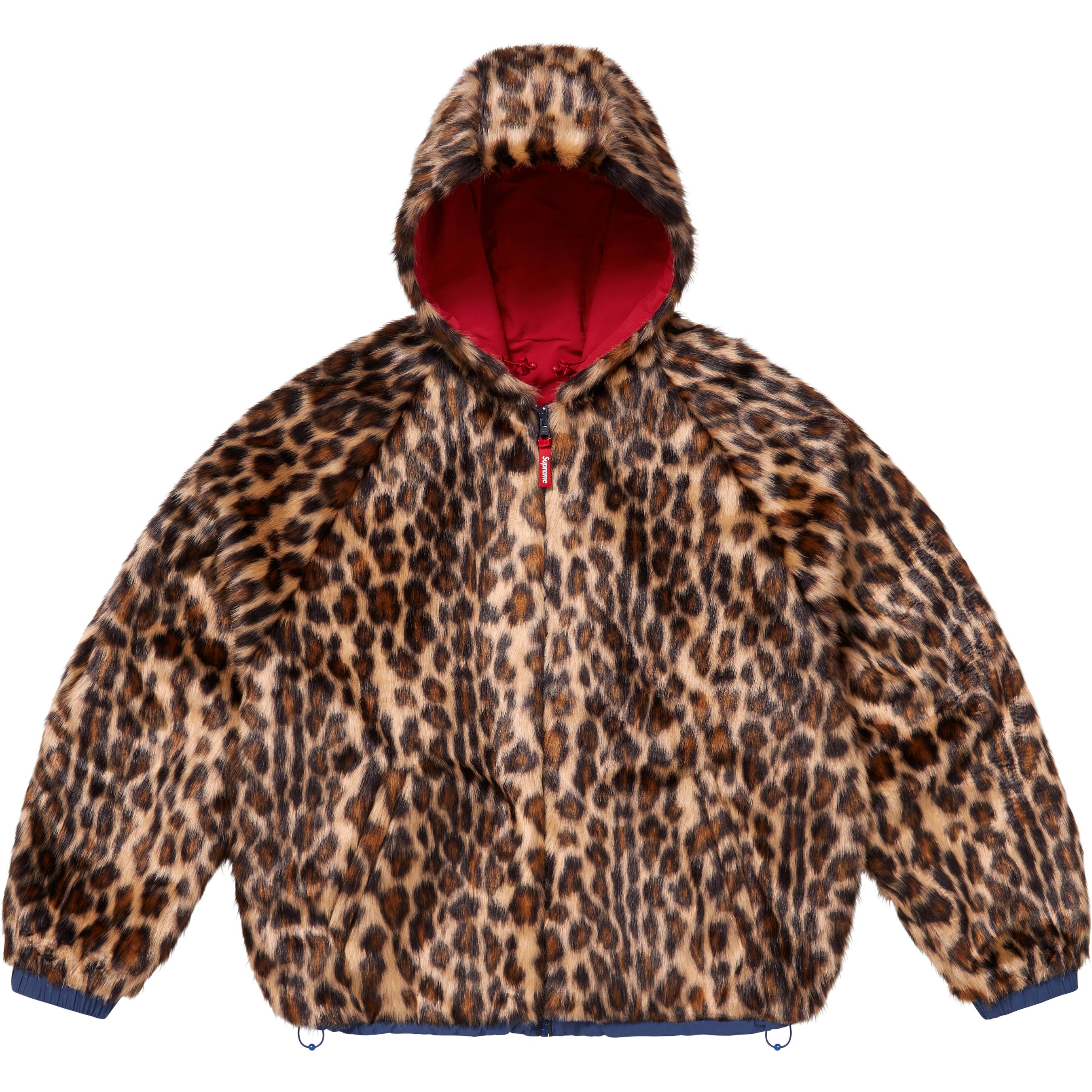 Faux Fur Reversible Hooded Track Jacket