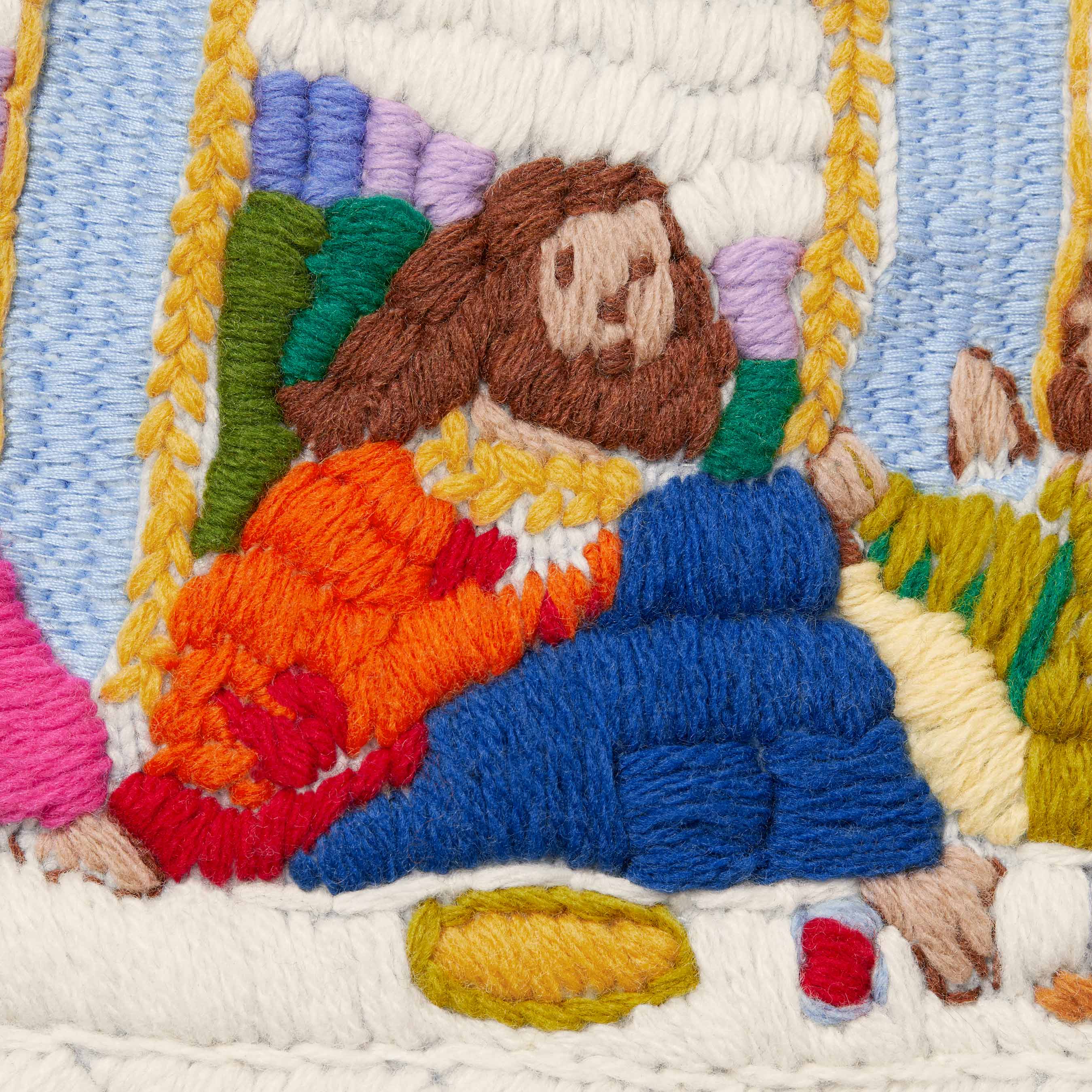 Last Supper Embroidered Zip Up Hooded Sweater
