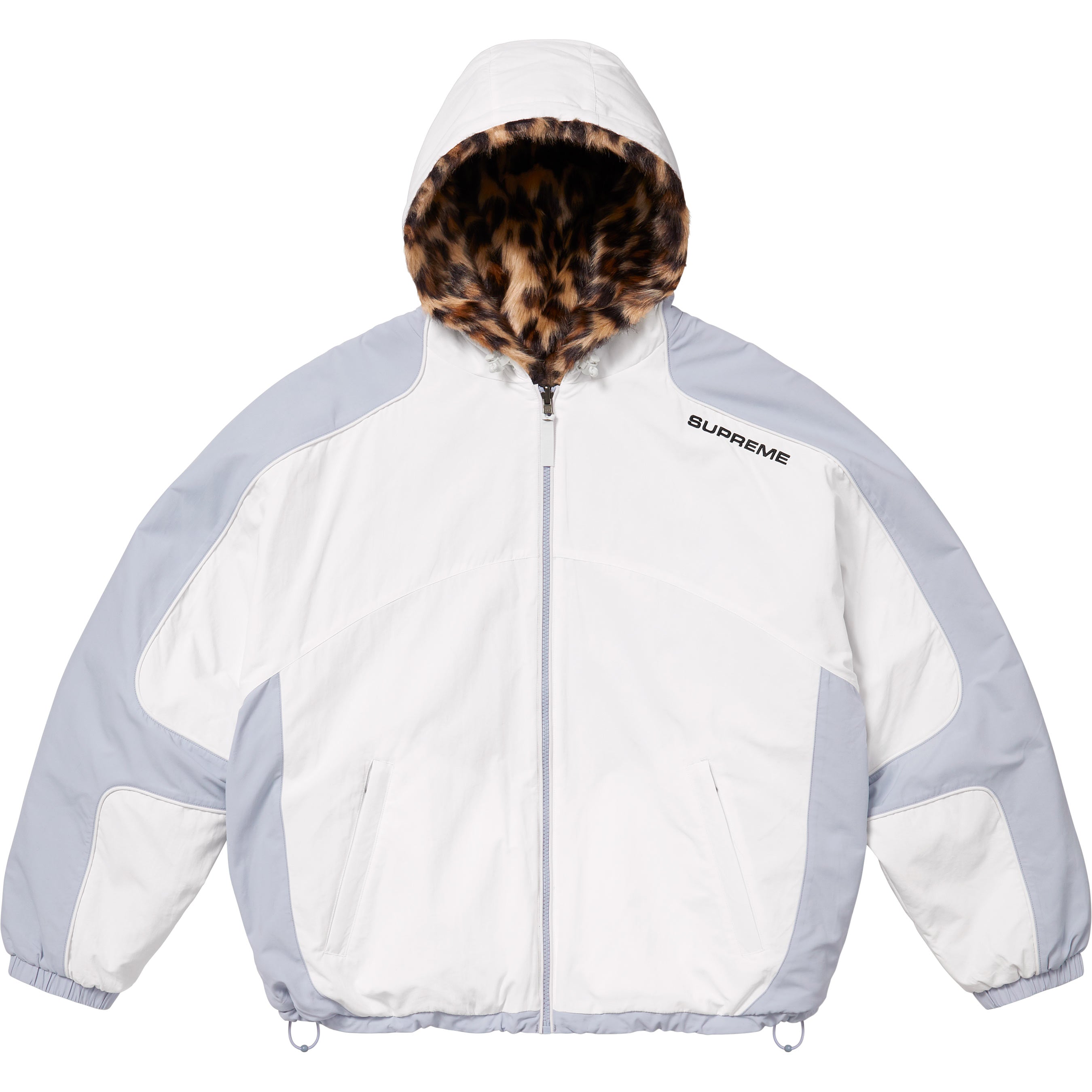 Faux Fur Reversible Hooded Track Jacket