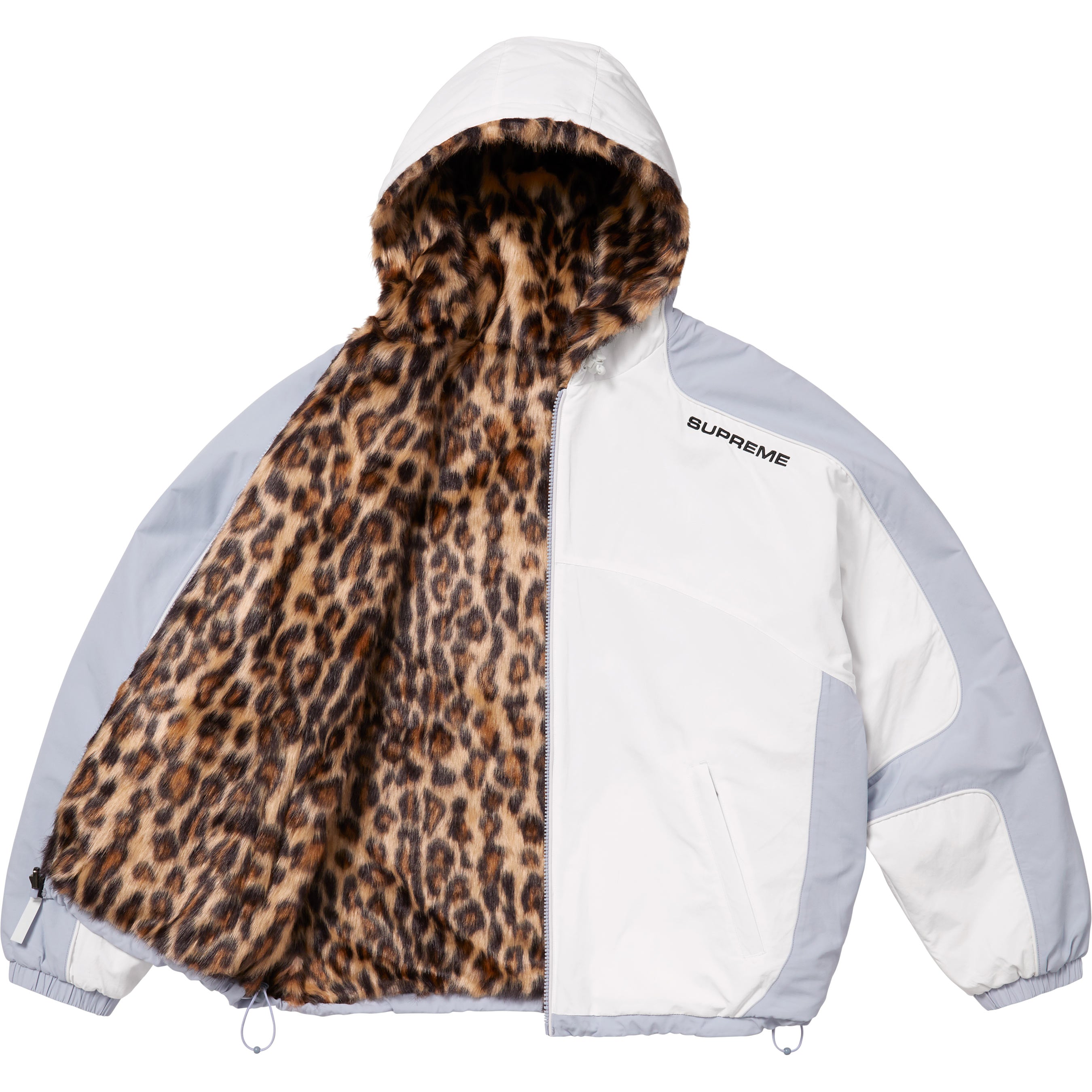 Faux Fur Reversible Hooded Track Jacket