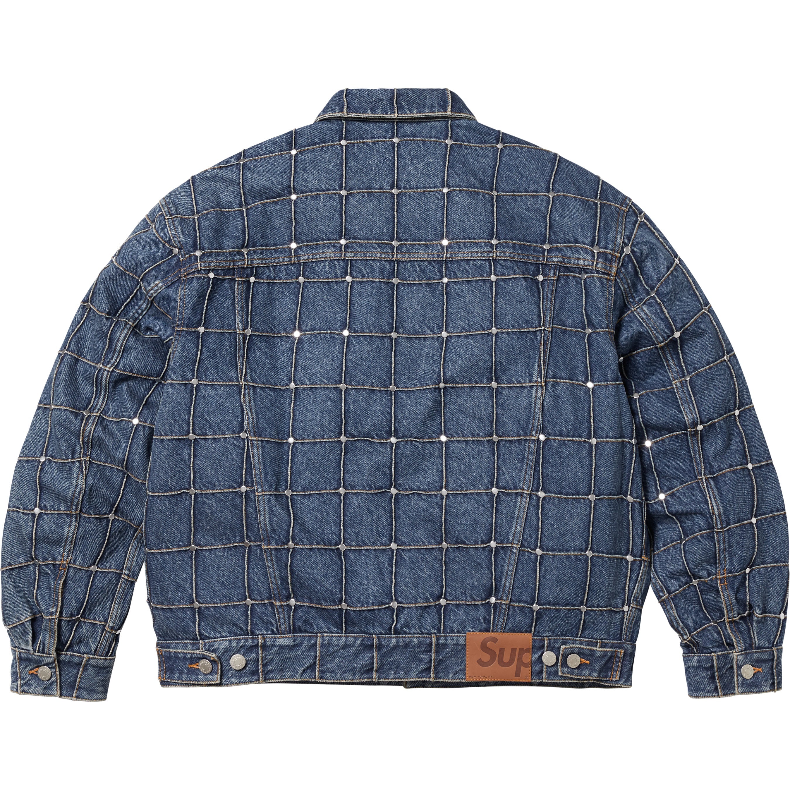 Studded Seam Denim Trucker Jacket