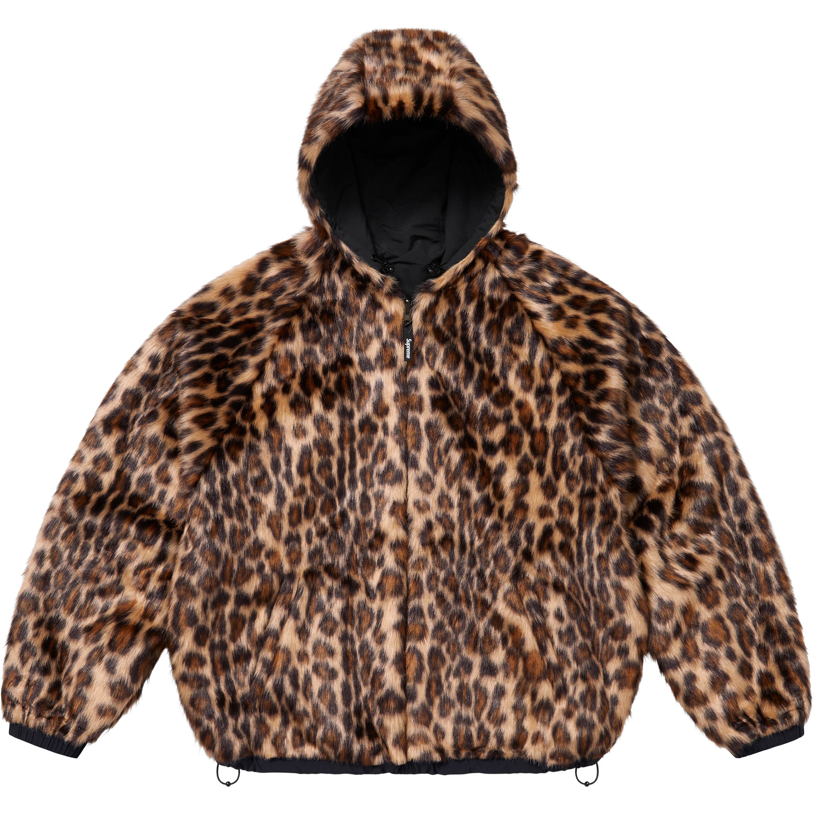 Faux Fur Reversible Hooded Track Jacket