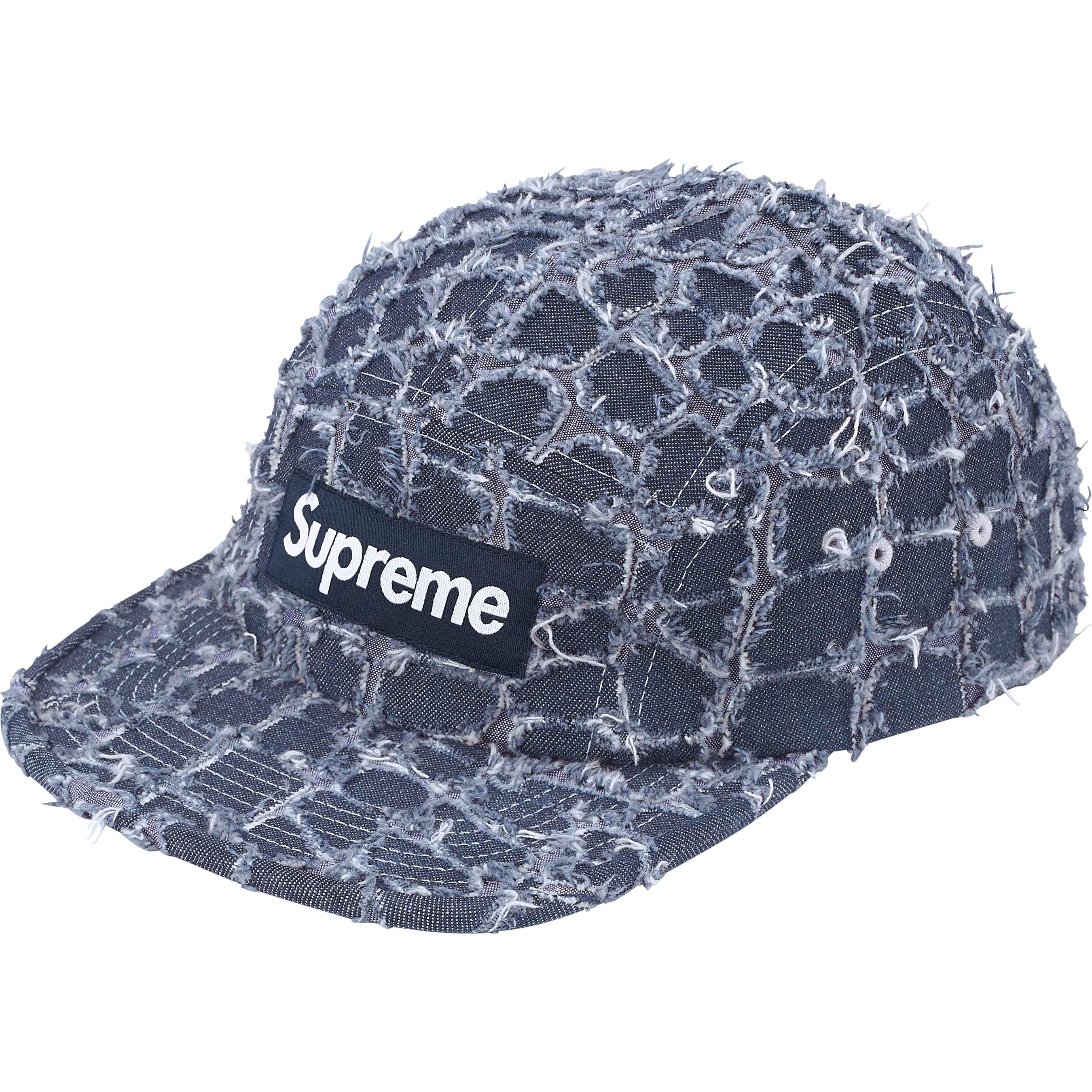 Frayed Croc Denim Camp Cap
