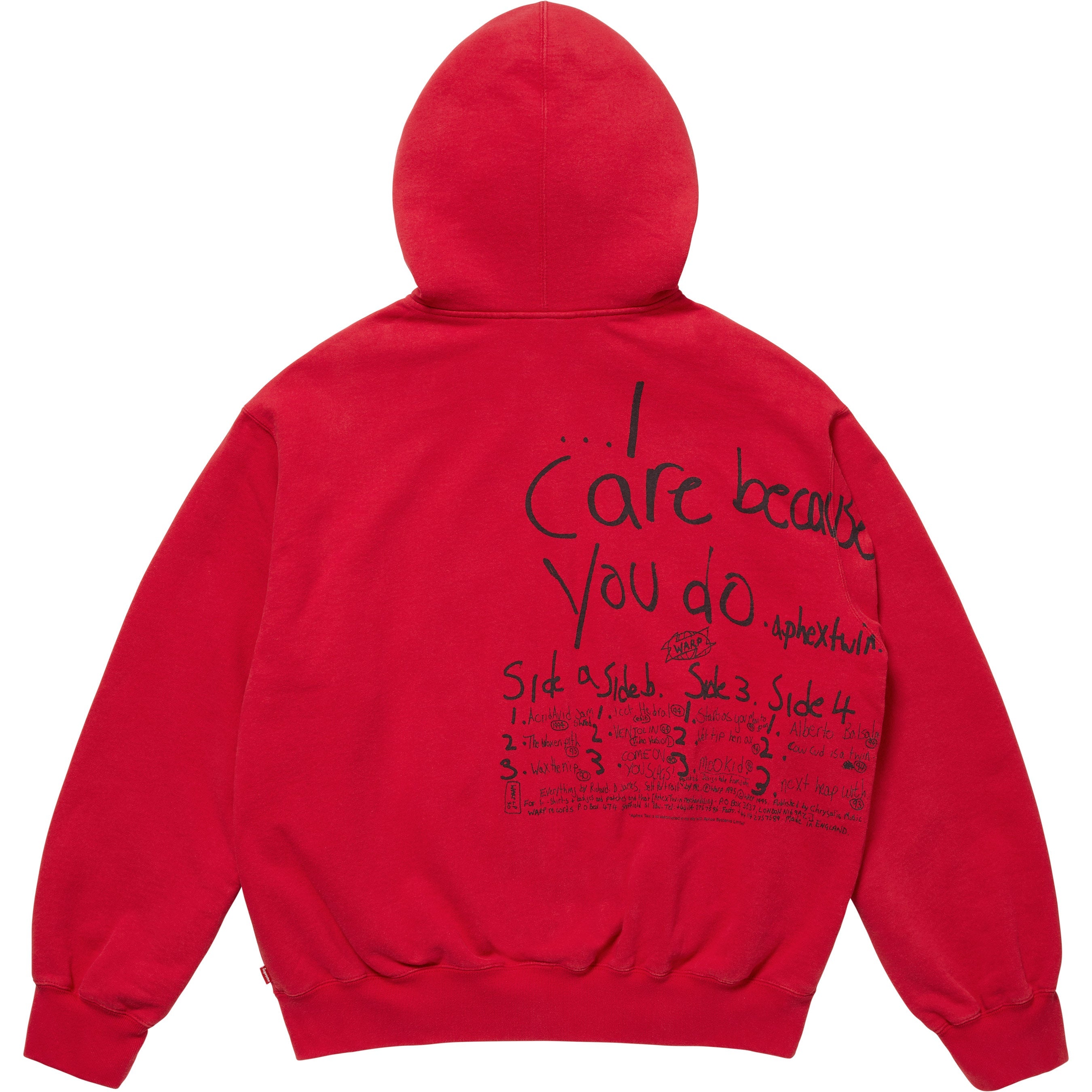 Supreme/Aphex Twin Zip Up Hooded Sweatshirt