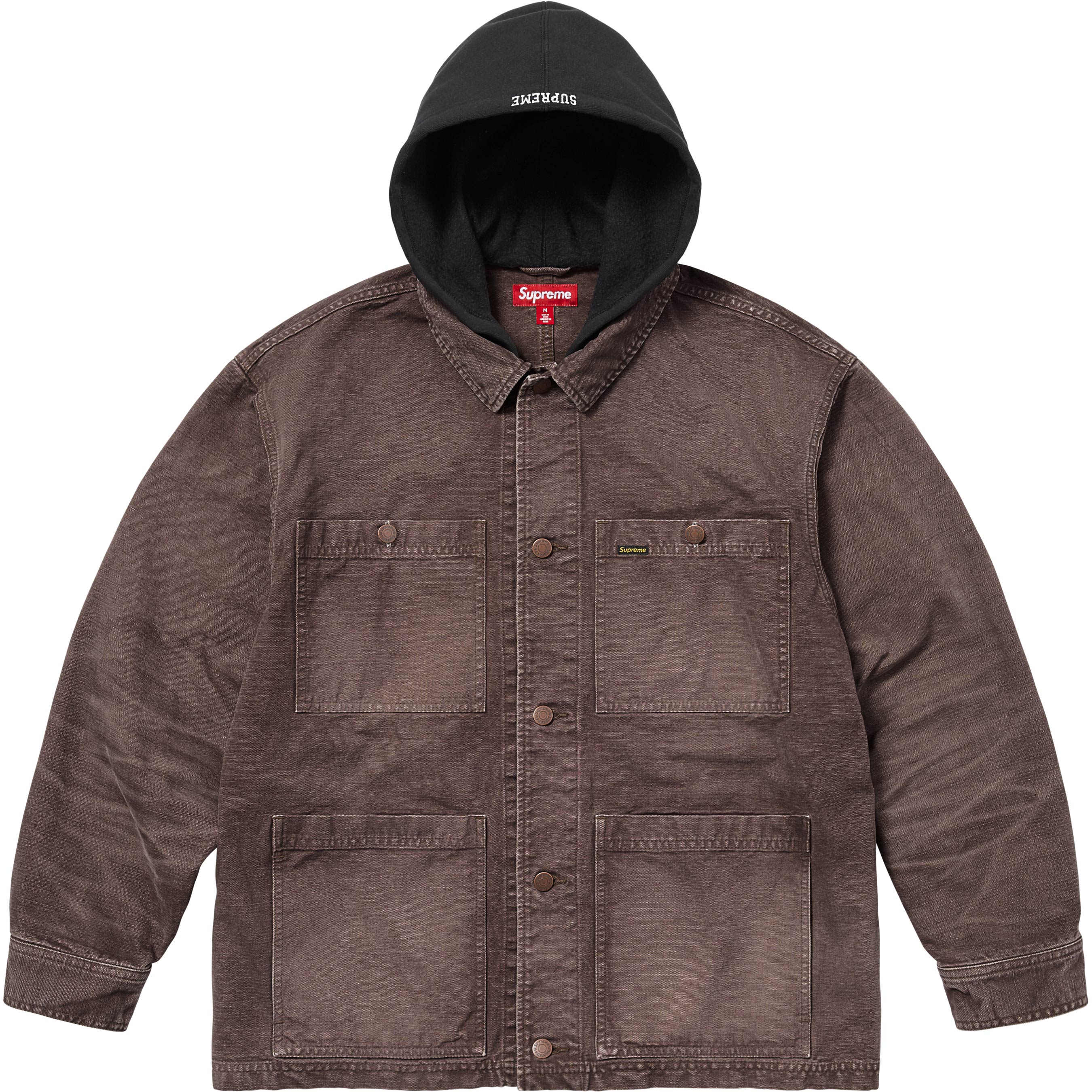 Worn Hooded Chore Coat