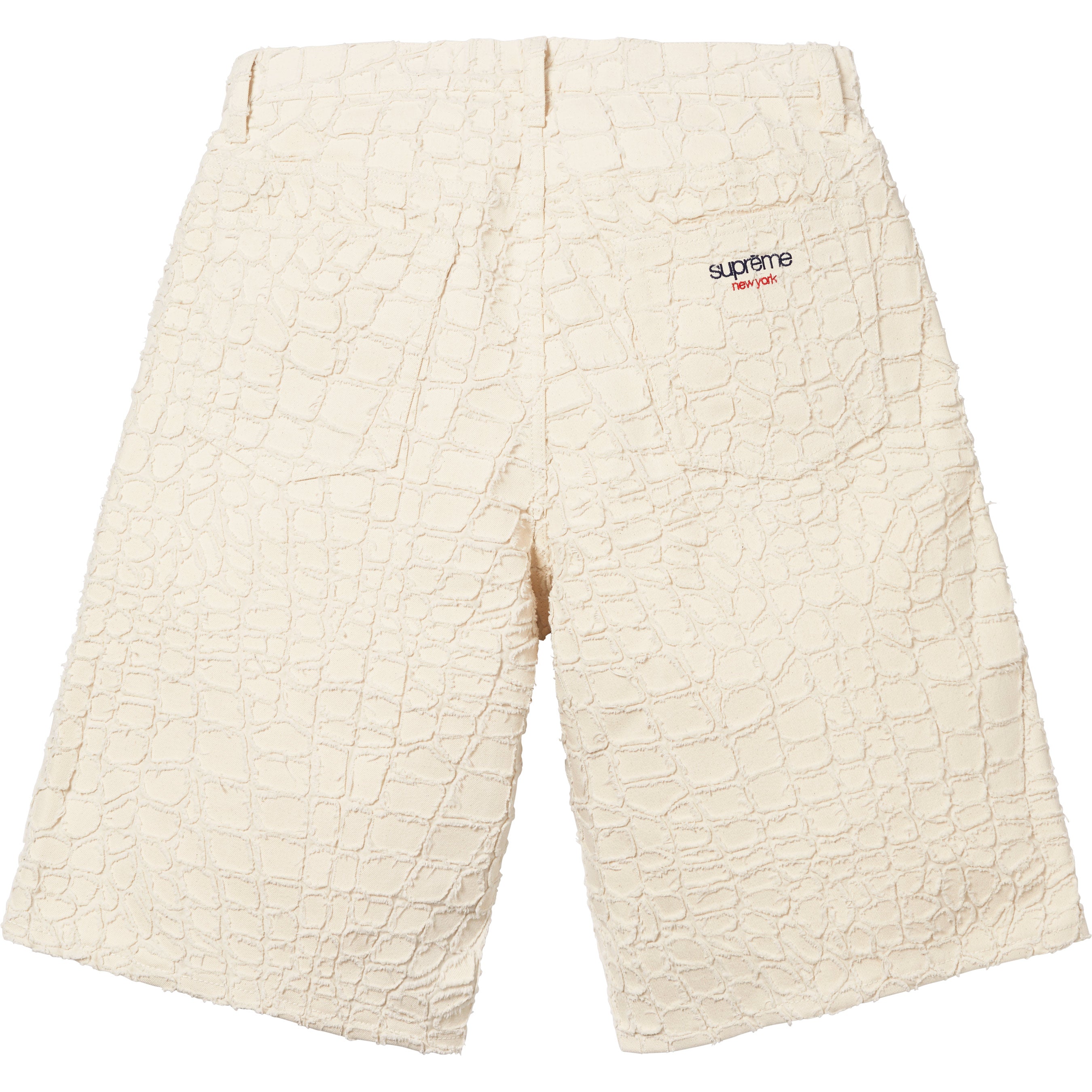 Frayed Croc Baggy Denim Short