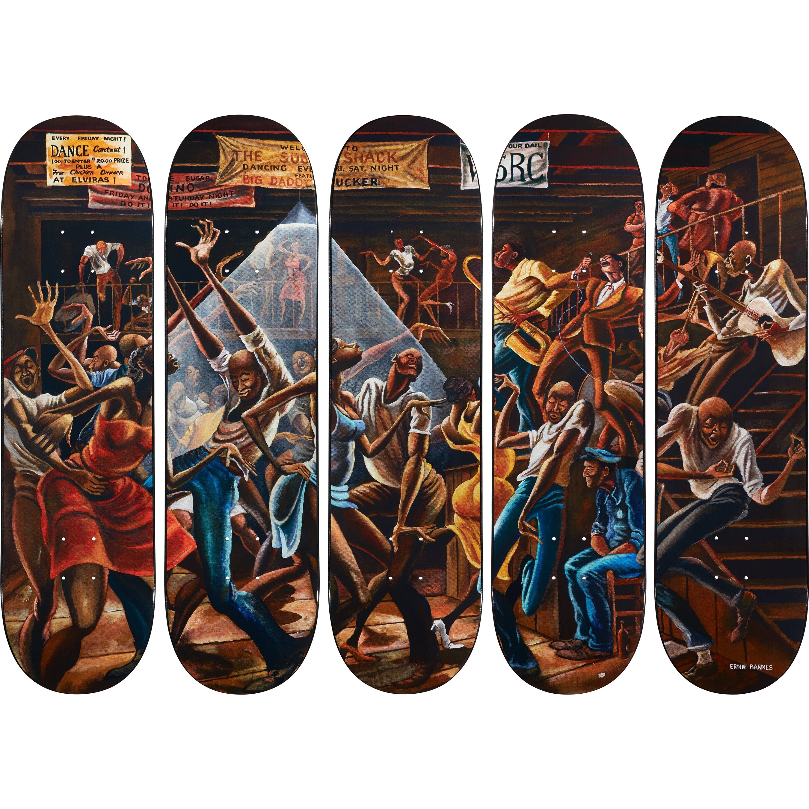 Supreme/Ernie Barnes Skateboard (Set of 5)