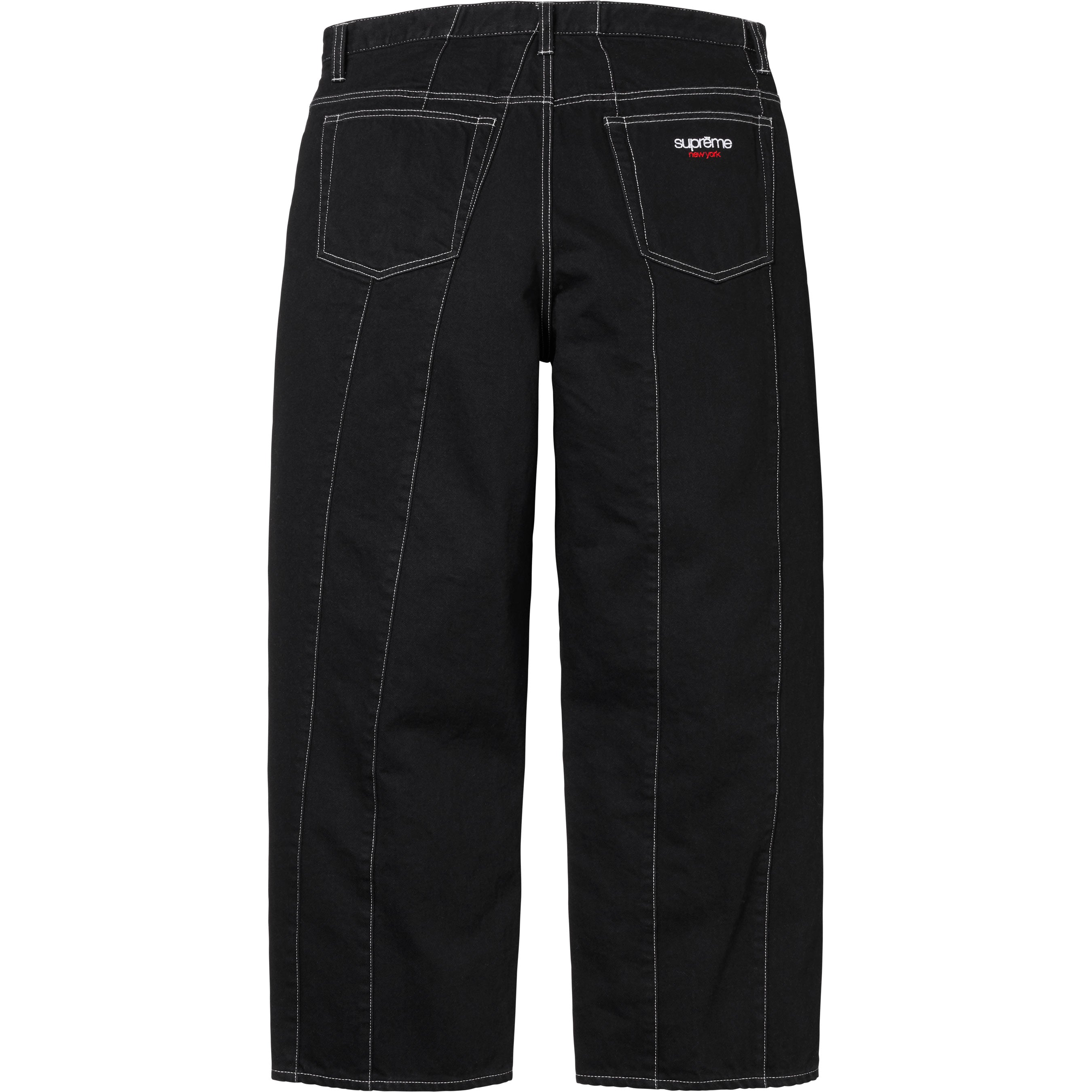 Paneled Stripe Baggy Jean