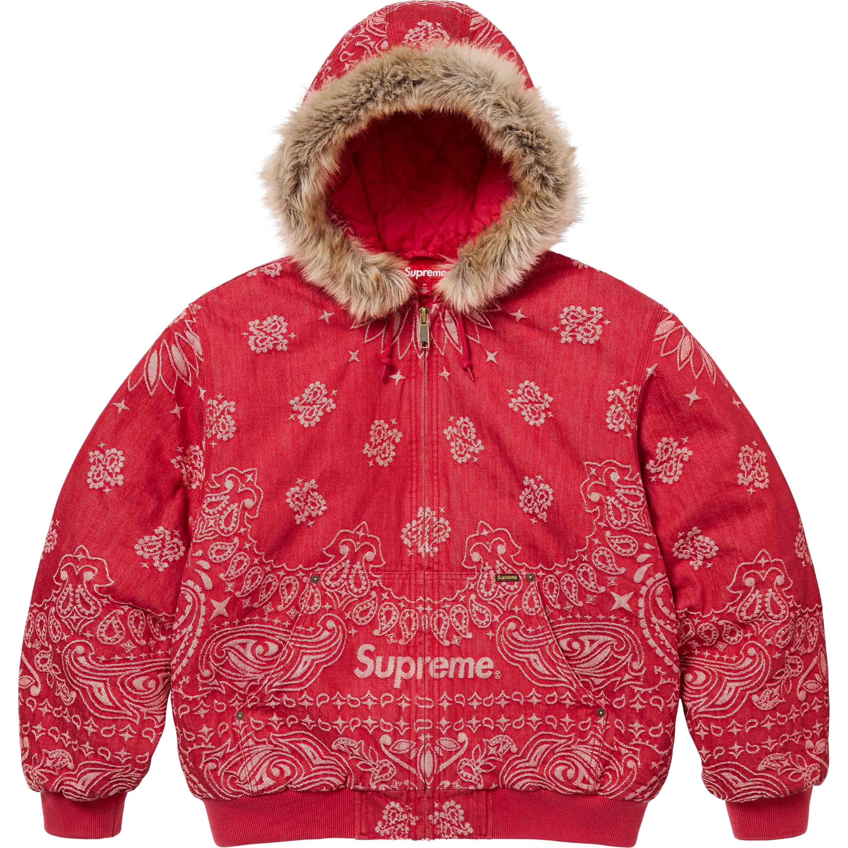 Bandana Jacquard Denim Hooded Work Jacket