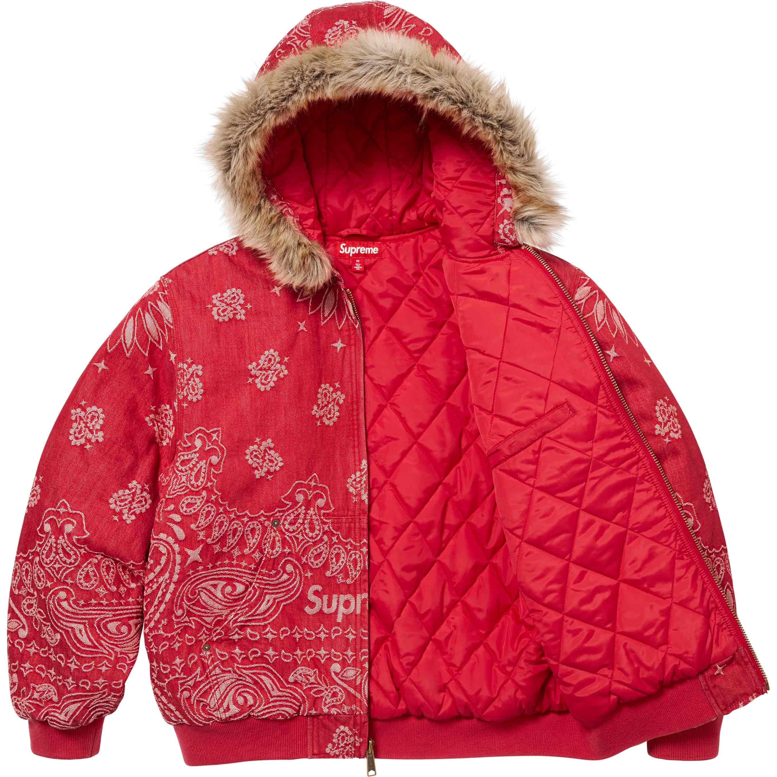 Bandana Jacquard Denim Hooded Work Jacket