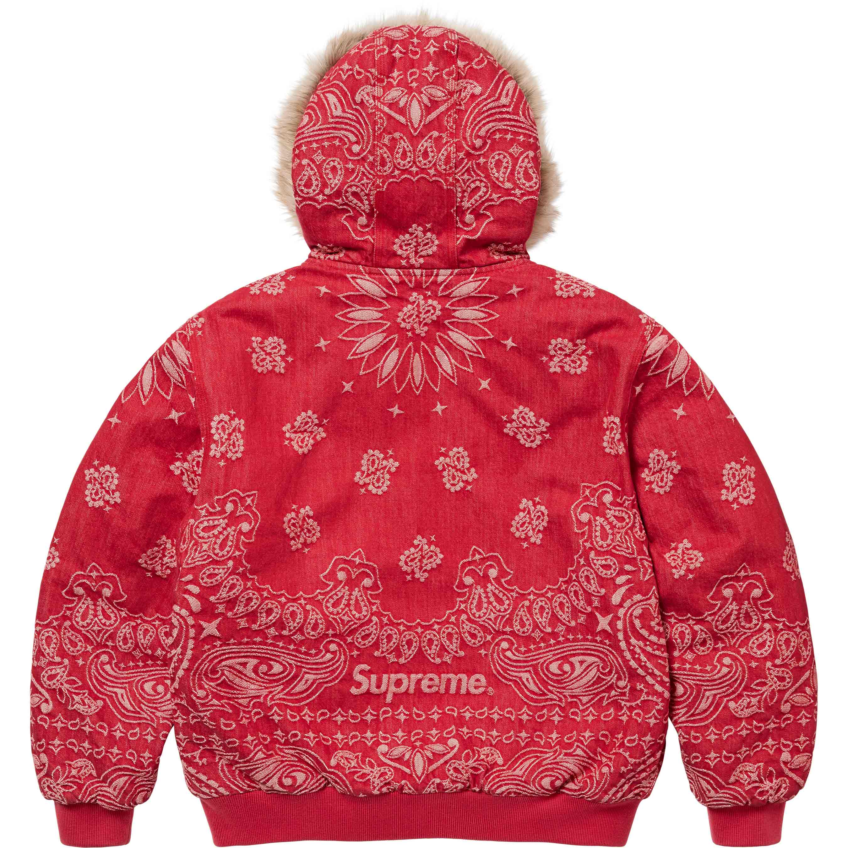 Bandana Jacquard Denim Hooded Work Jacket