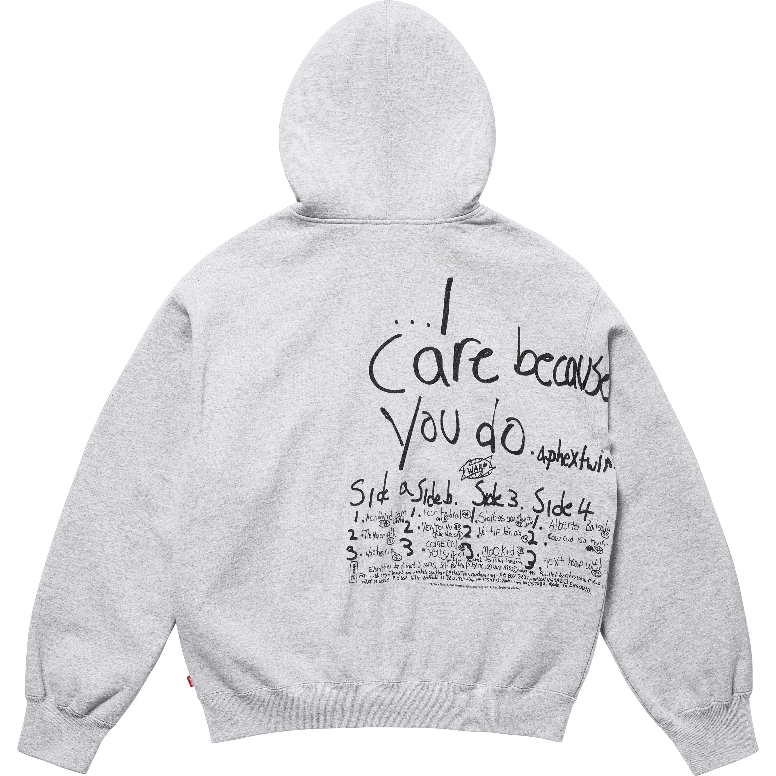 Supreme/Aphex Twin Zip Up Hooded Sweatshirt