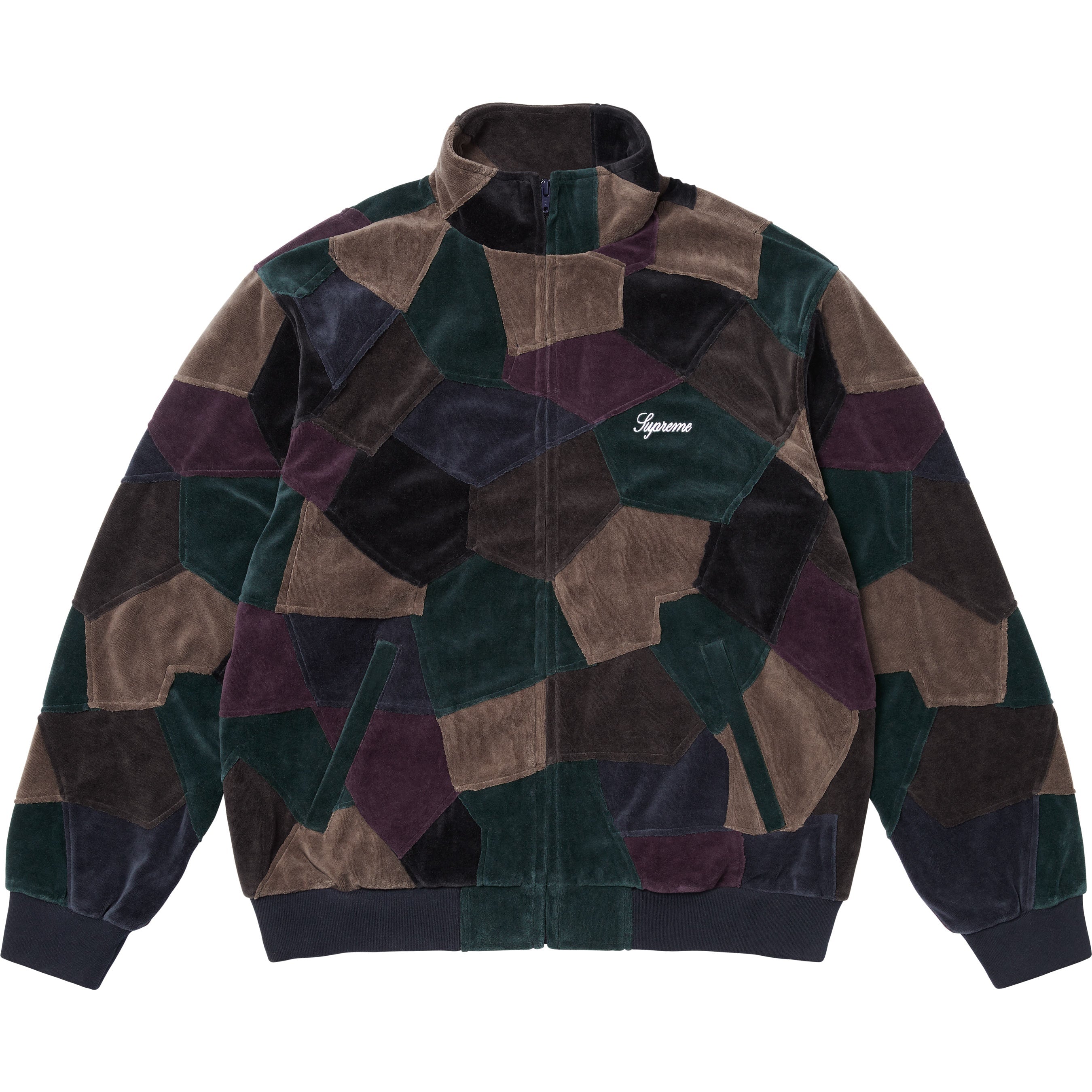 Patchwork Velour Track Jacket - Supreme Droplists