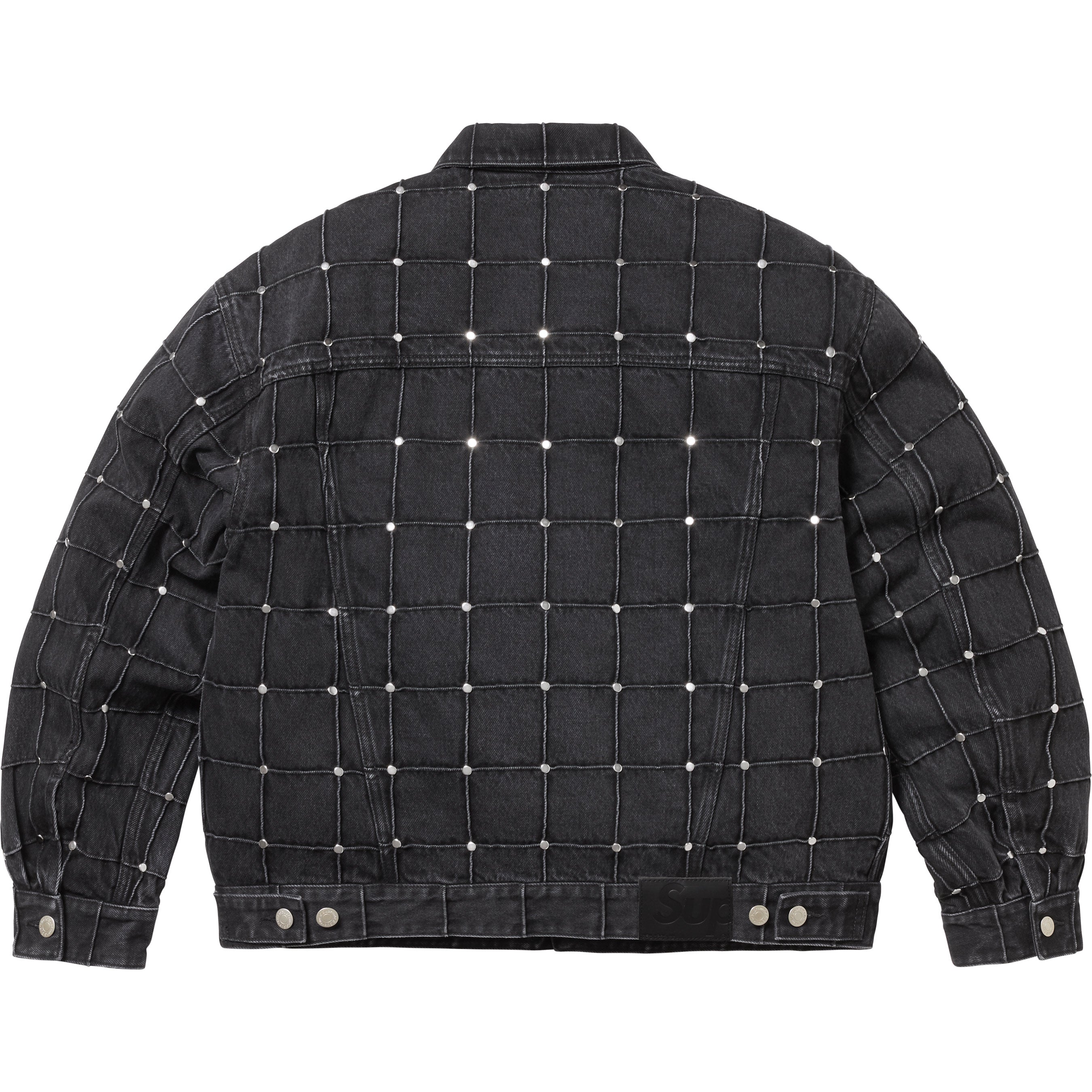 Studded Seam Denim Trucker Jacket