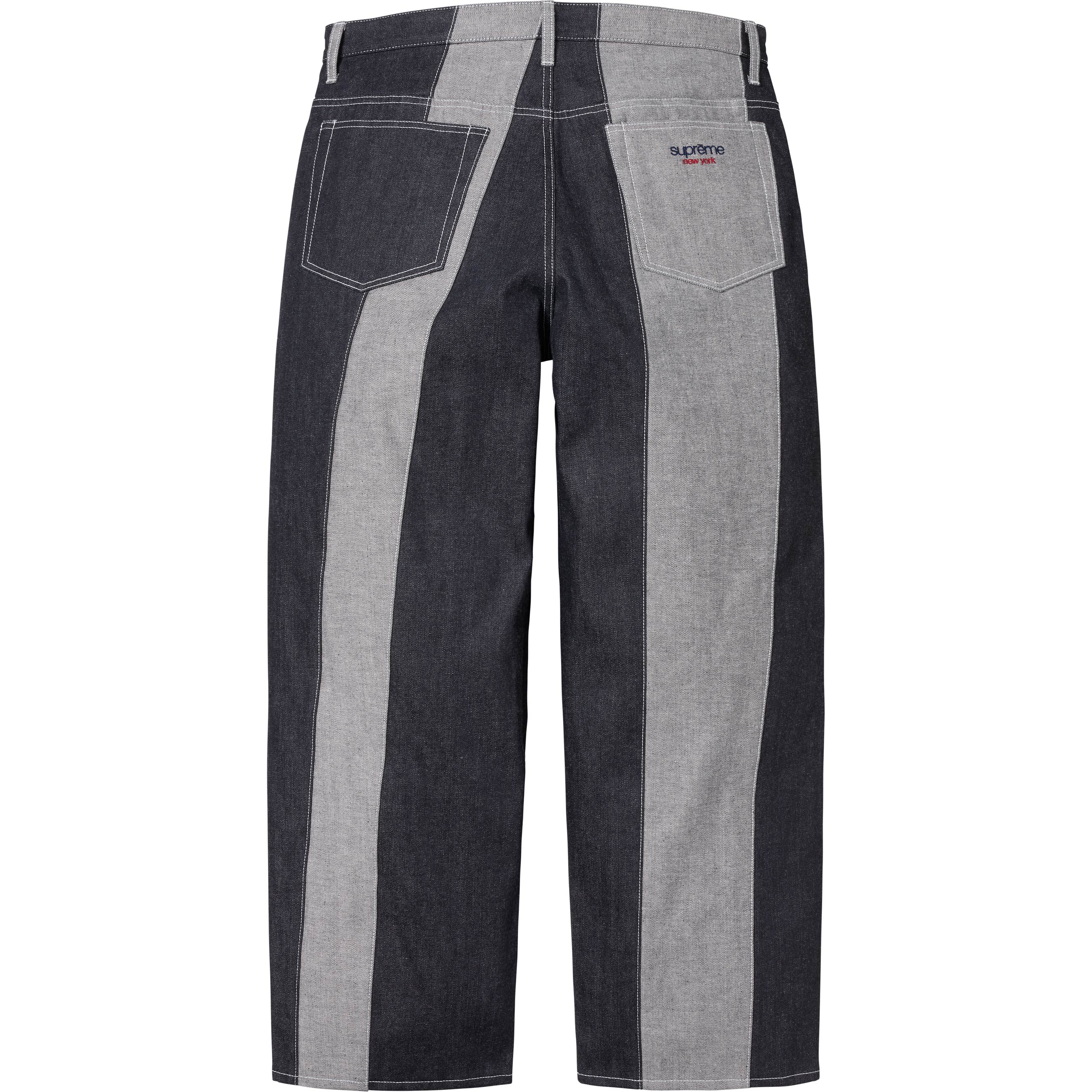 Paneled Stripe Baggy Jean