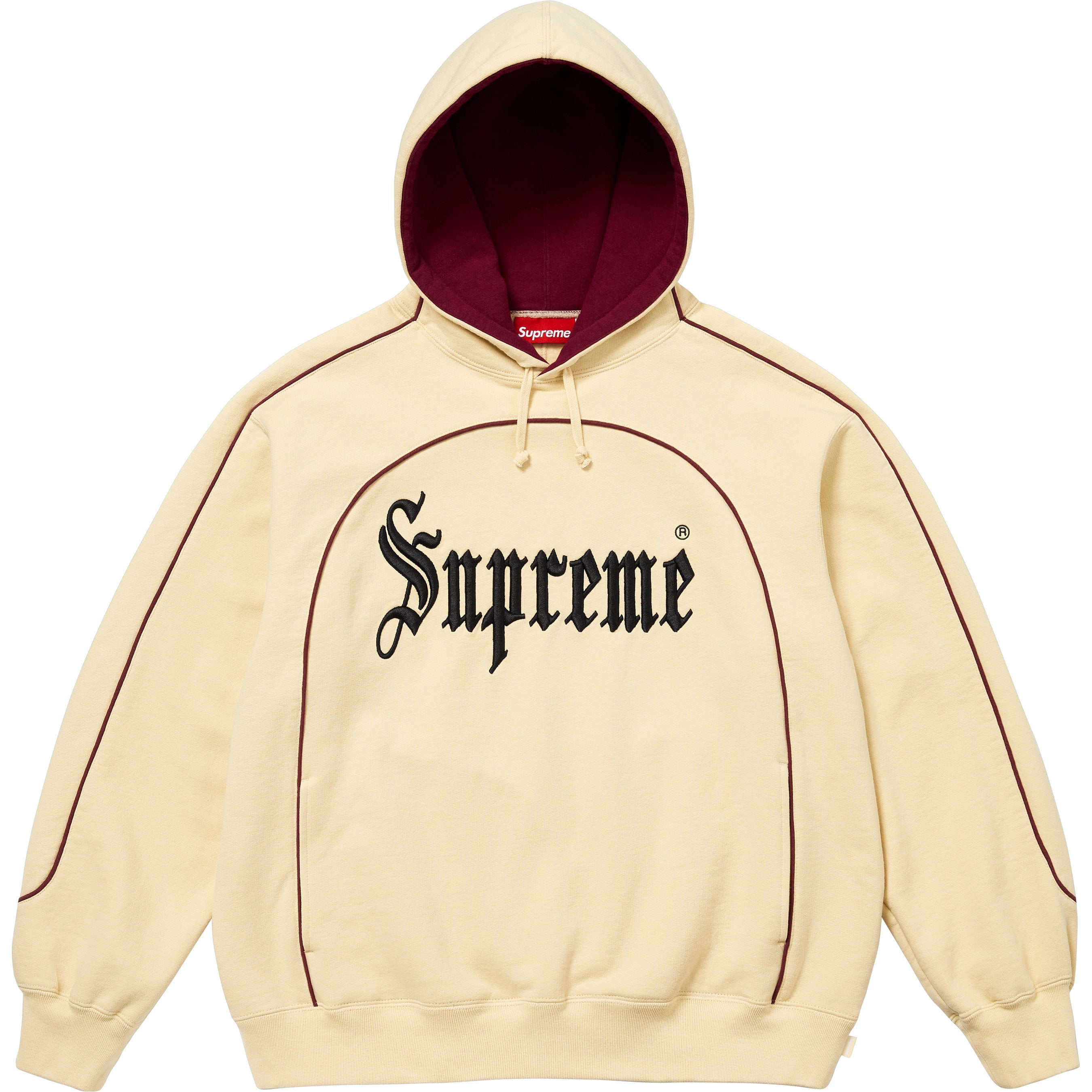 Curve Piping Hooded Sweatshirt