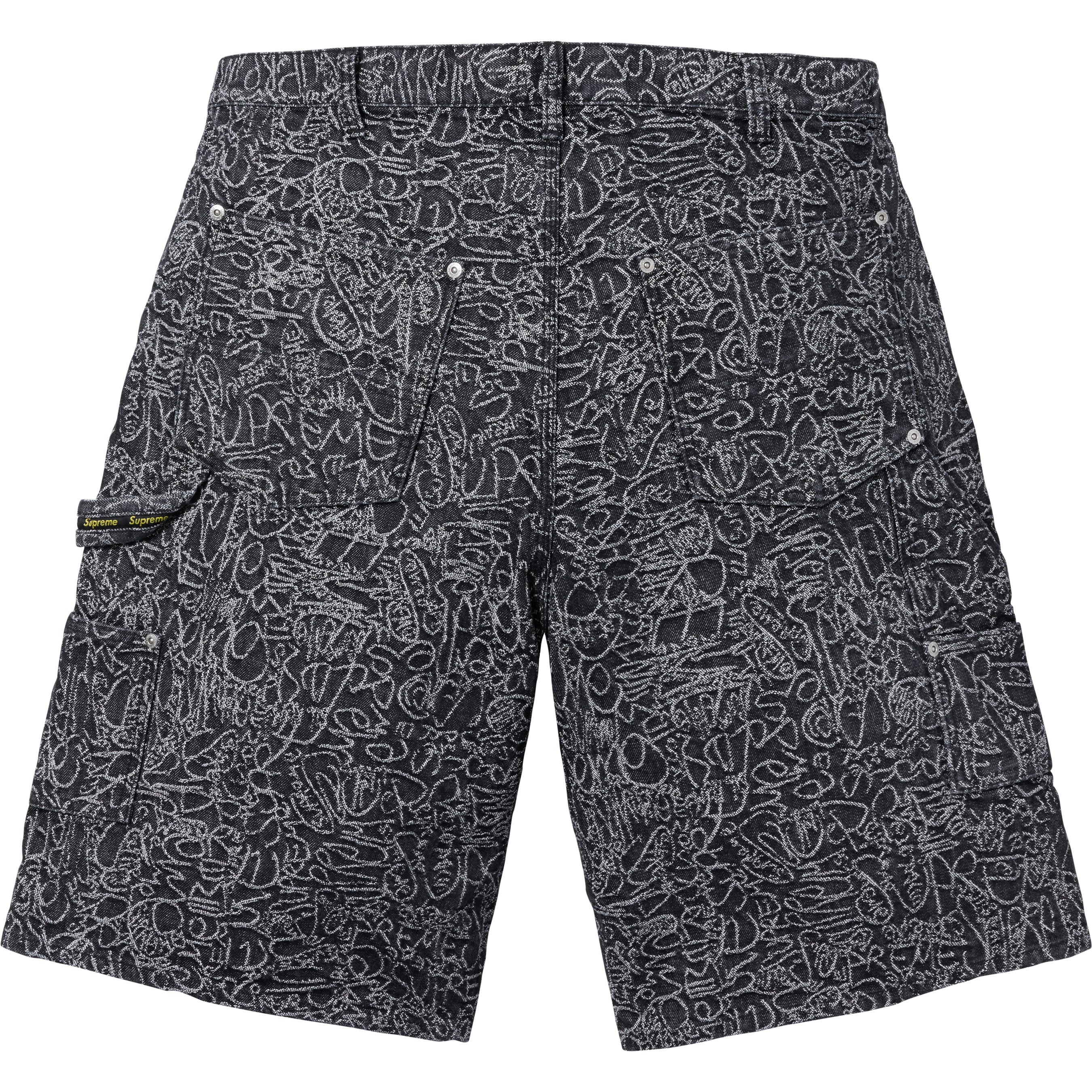 Handwriting Double Knee Denim Short