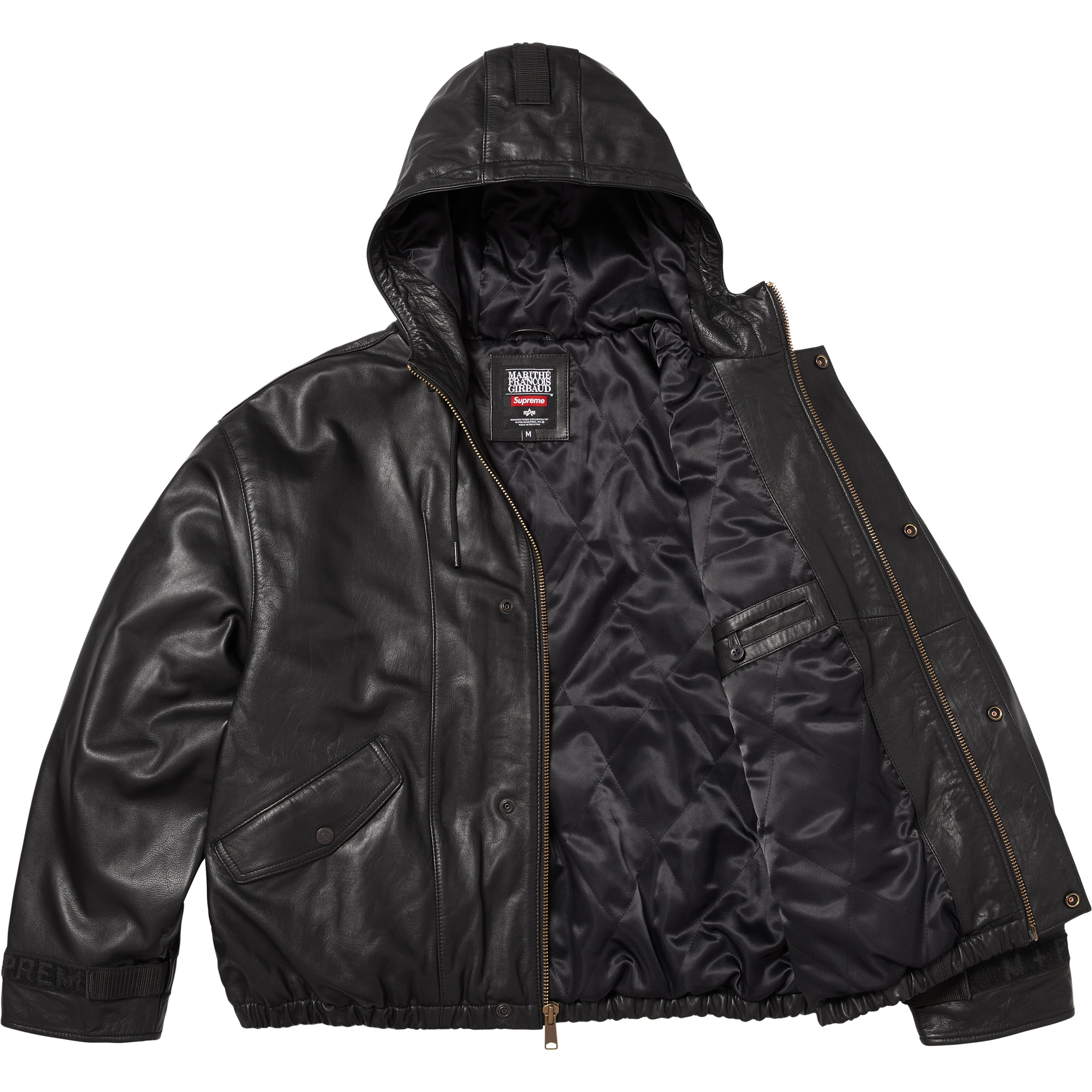 Supreme®/Marithé + François Girbaud Hooded Leather Flight Bomber Jacket