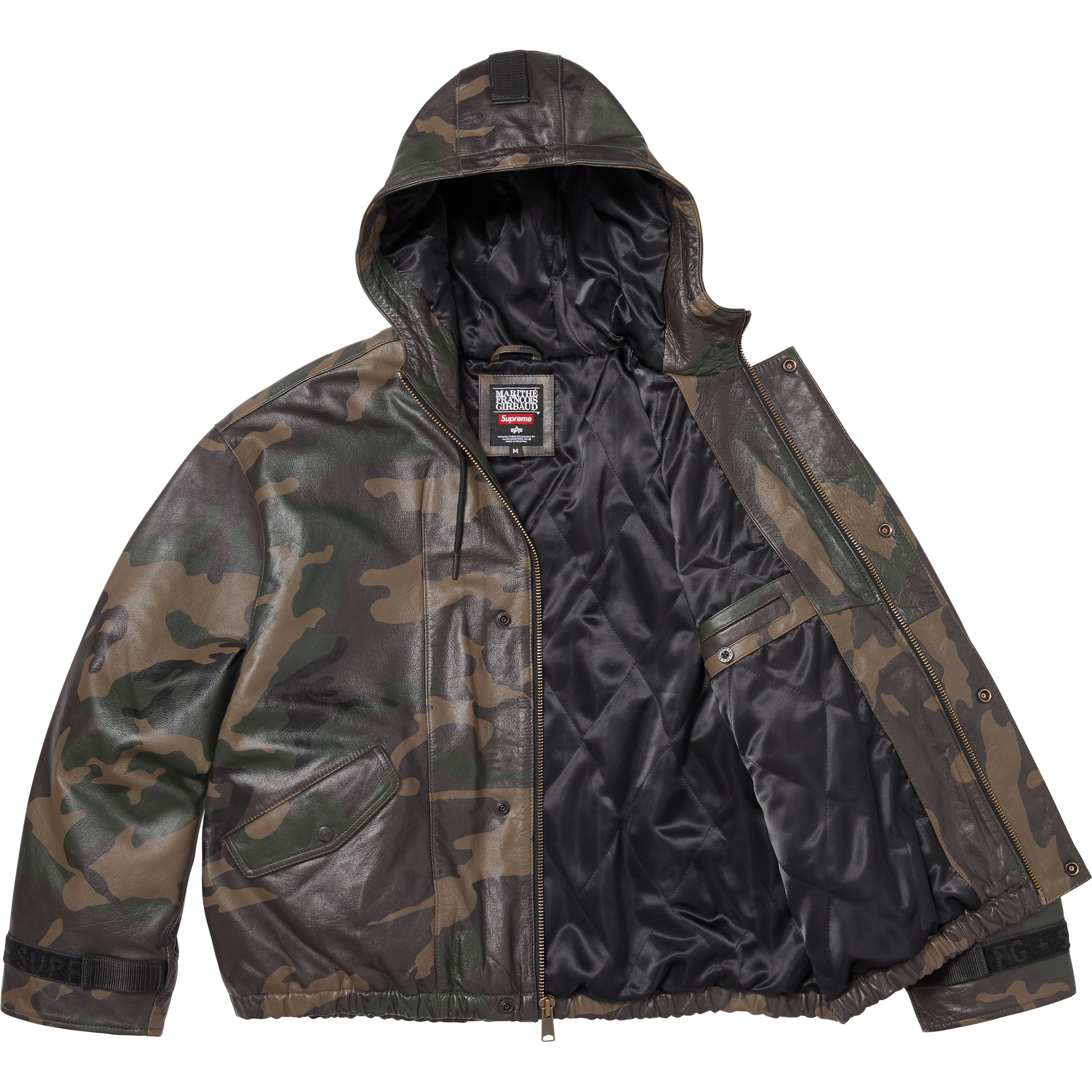 Supreme®/Marithé + François Girbaud Hooded Leather Flight Bomber Jacket