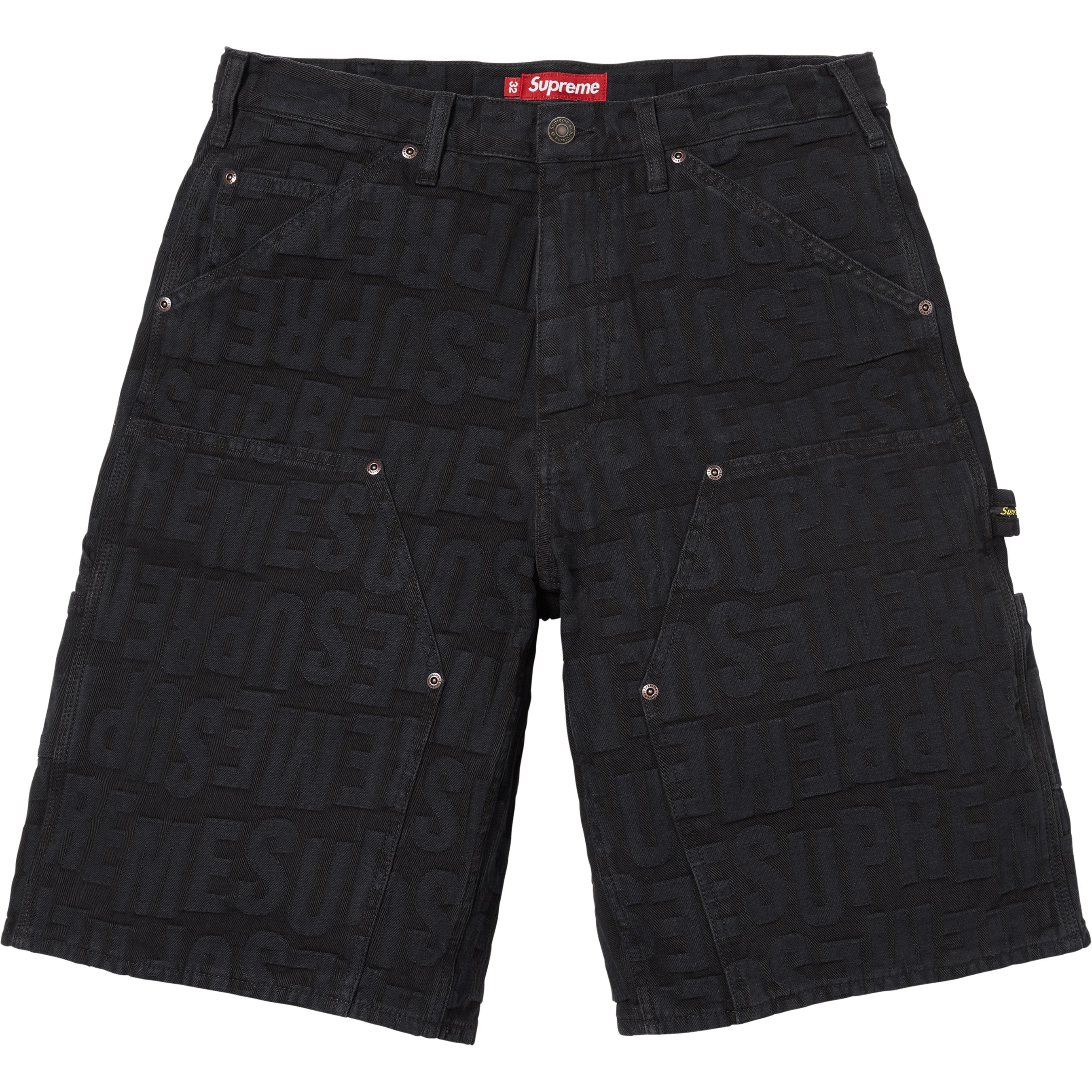 Repeat Jacquard Double Knee Denim Short