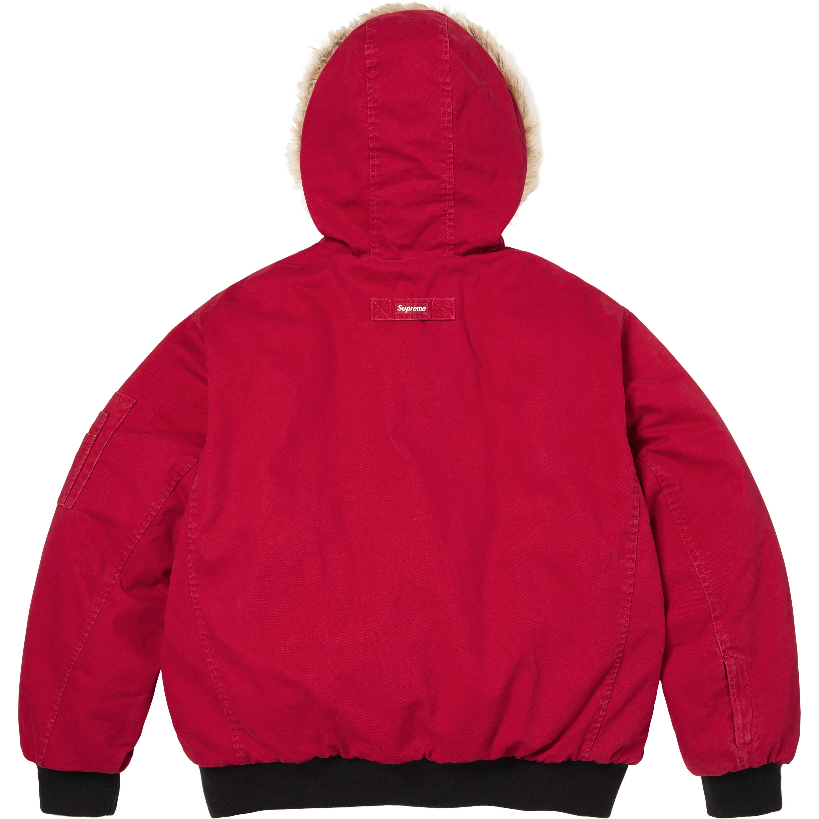Reversible Faux Fur Hooded Work Jacket