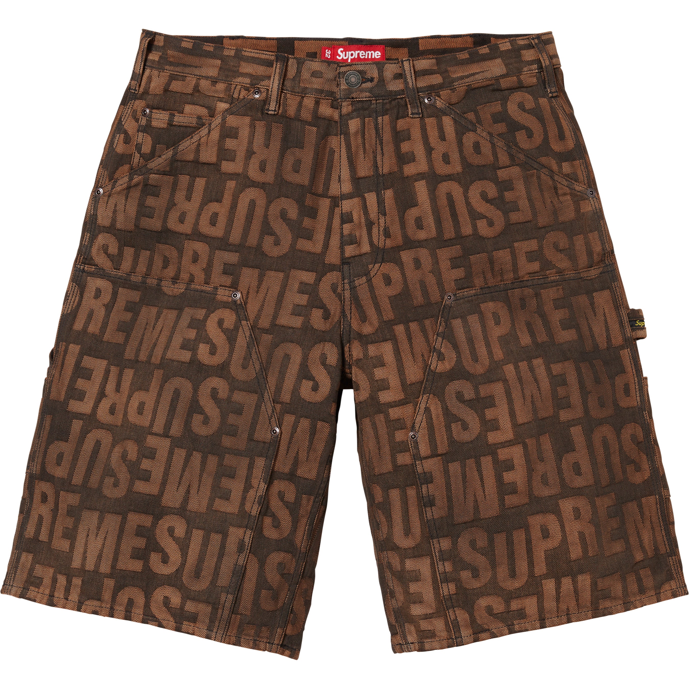 Repeat Jacquard Double Knee Denim Short