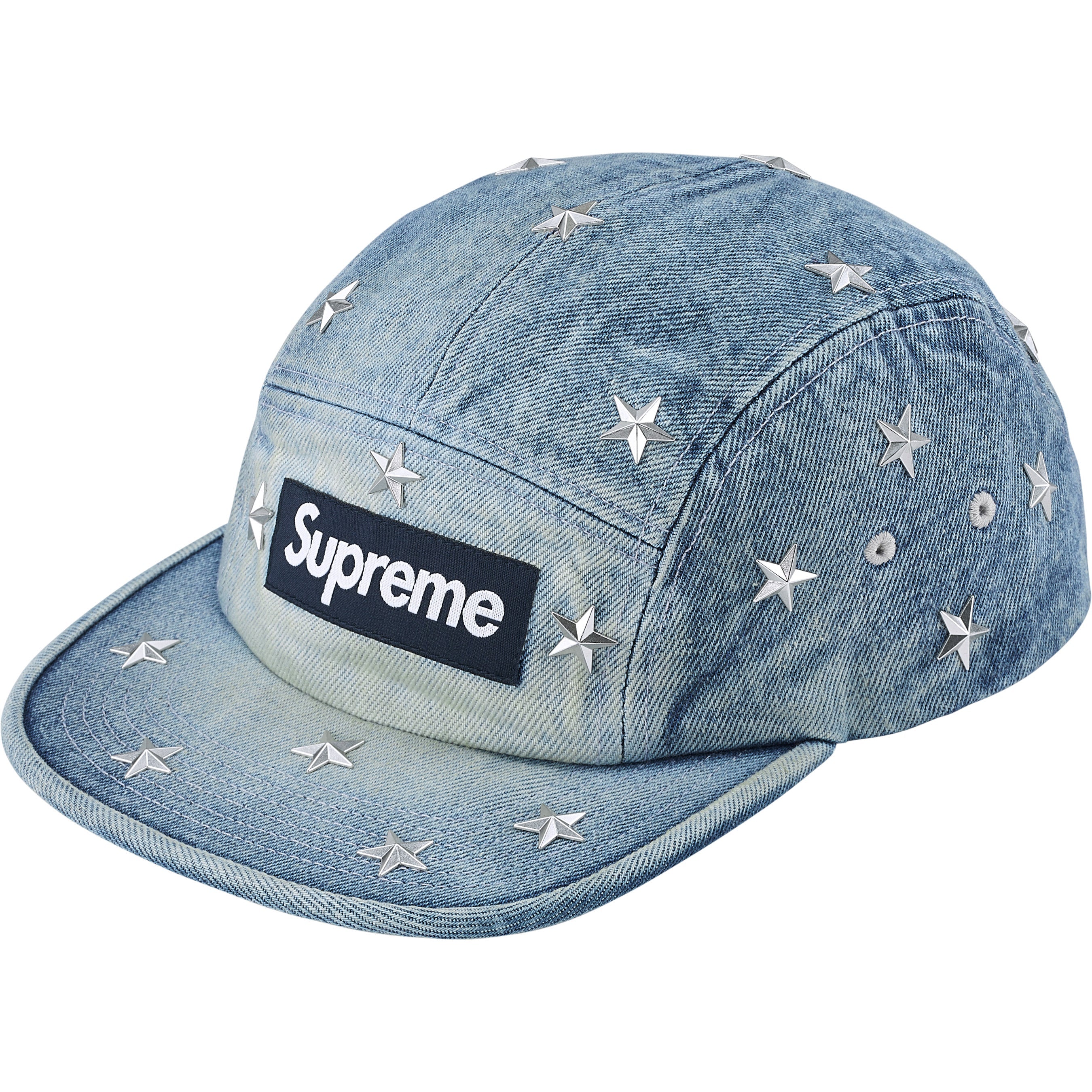Stars Studded Denim Camp Cap