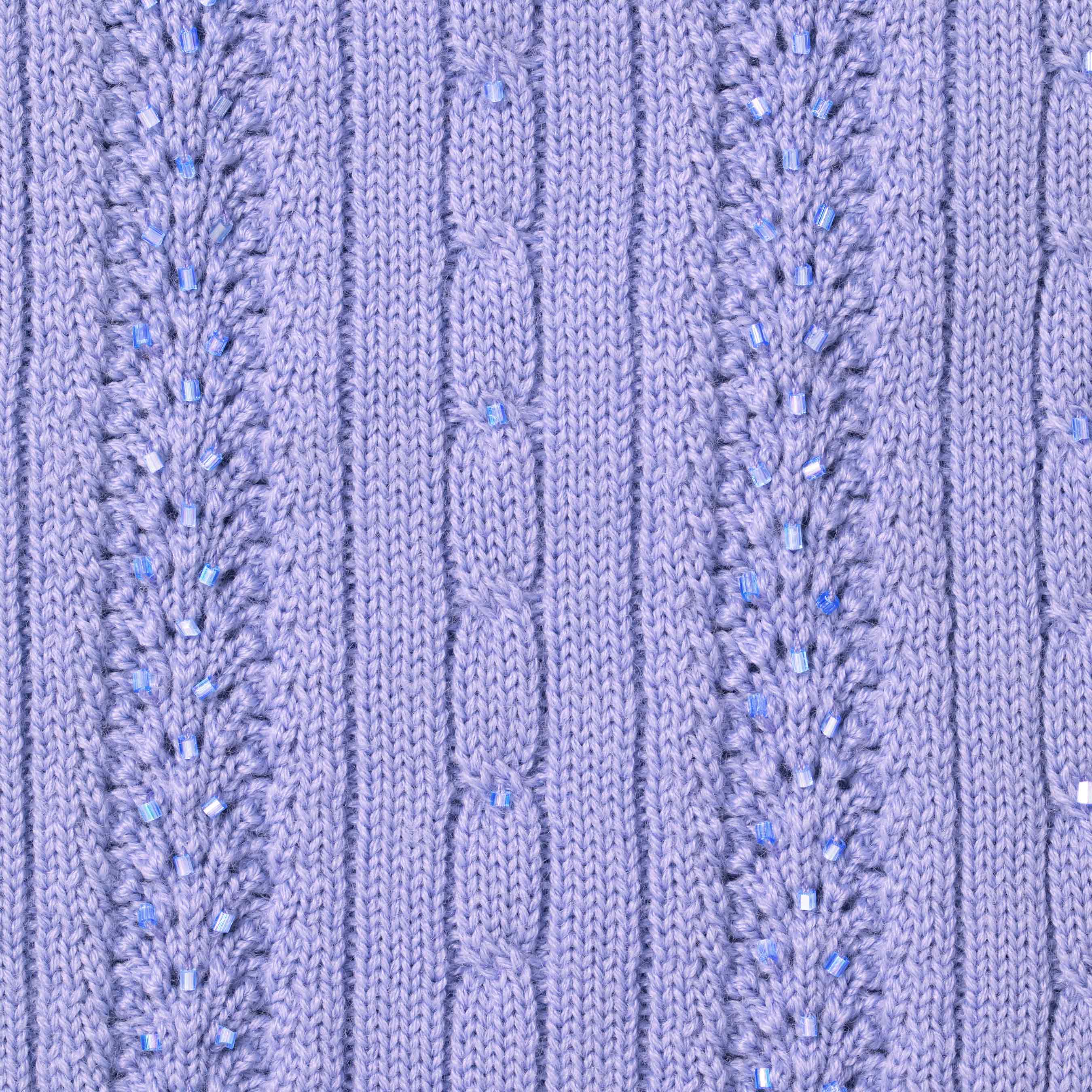 Beaded Zip S/S Polo Sweater
