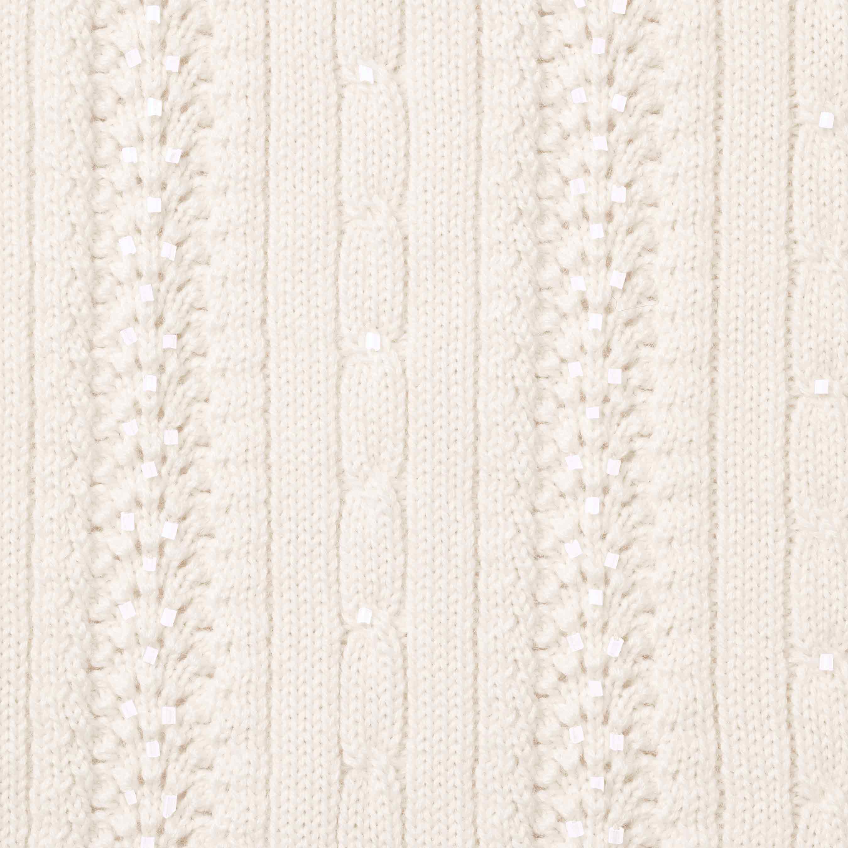 Beaded Zip S/S Polo Sweater