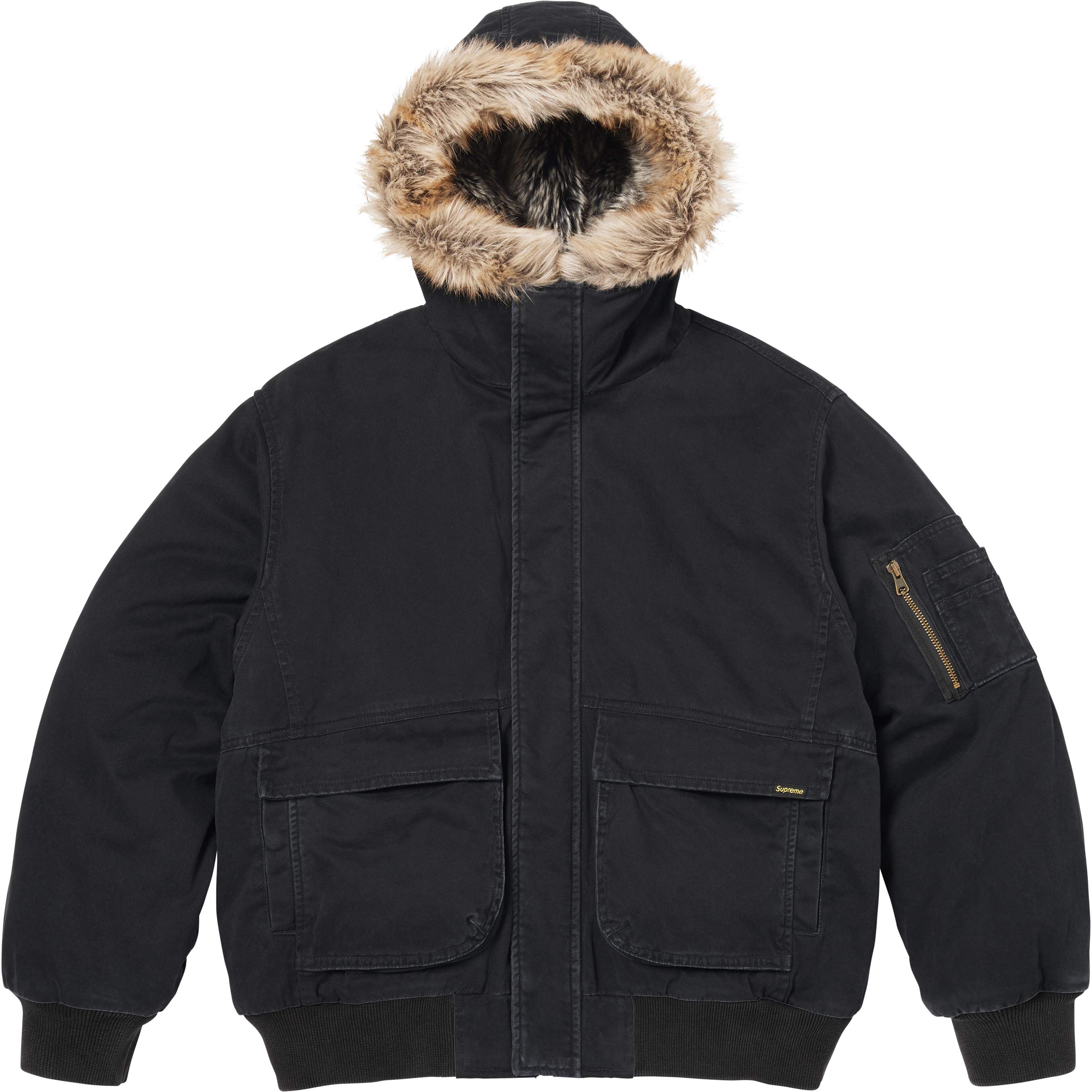 Reversible Faux Fur Hooded Work Jacket