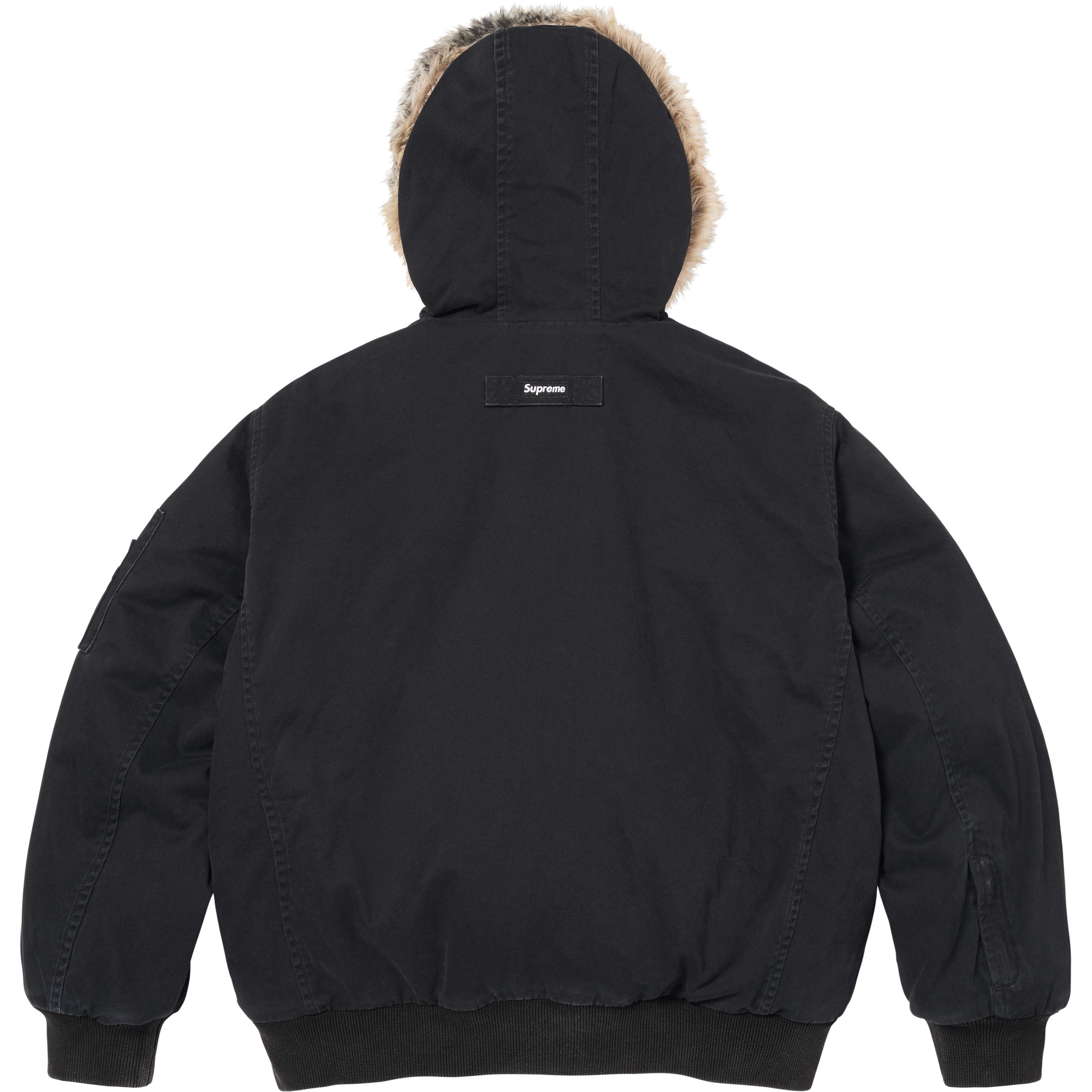 Reversible Faux Fur Hooded Work Jacket