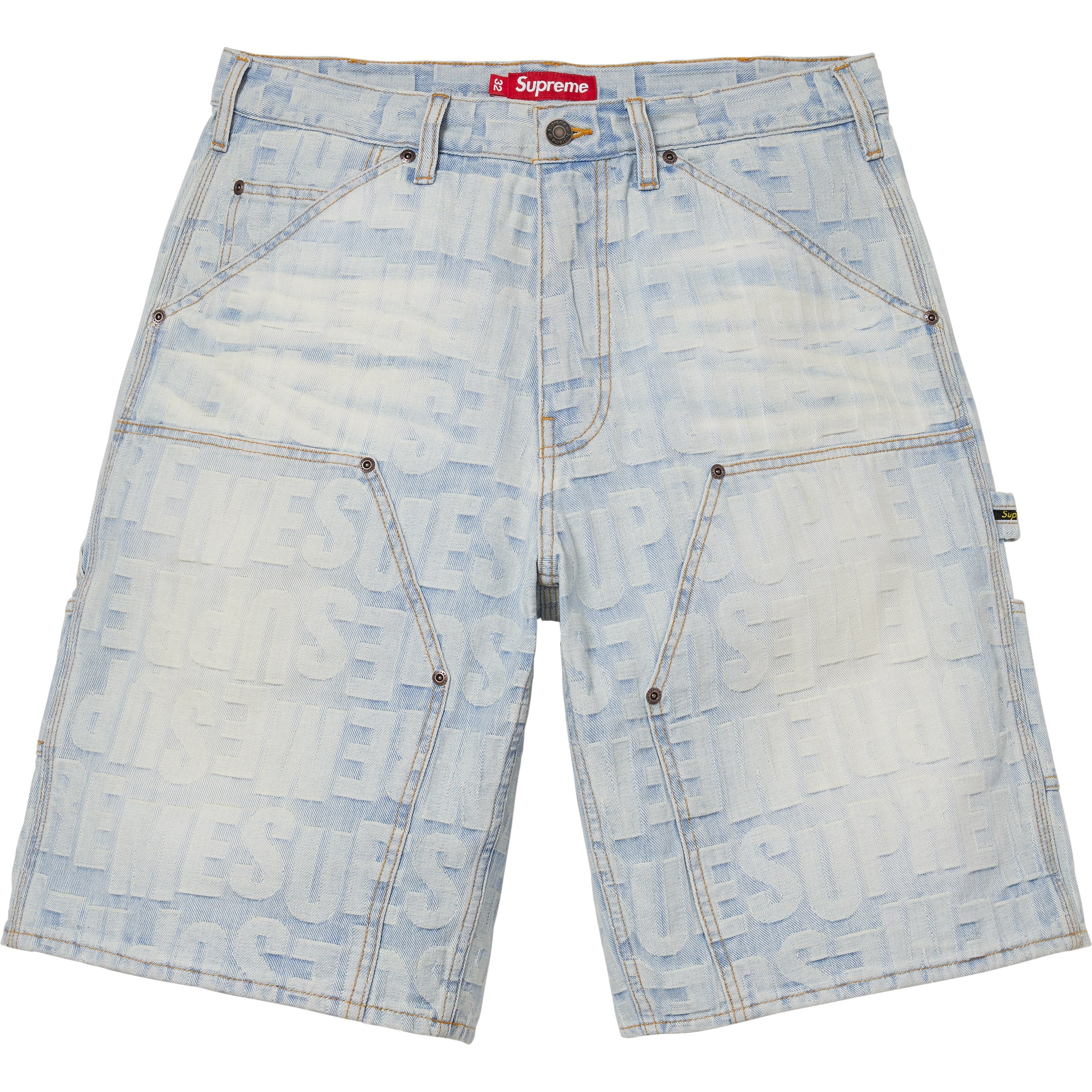 Repeat Jacquard Double Knee Denim Short