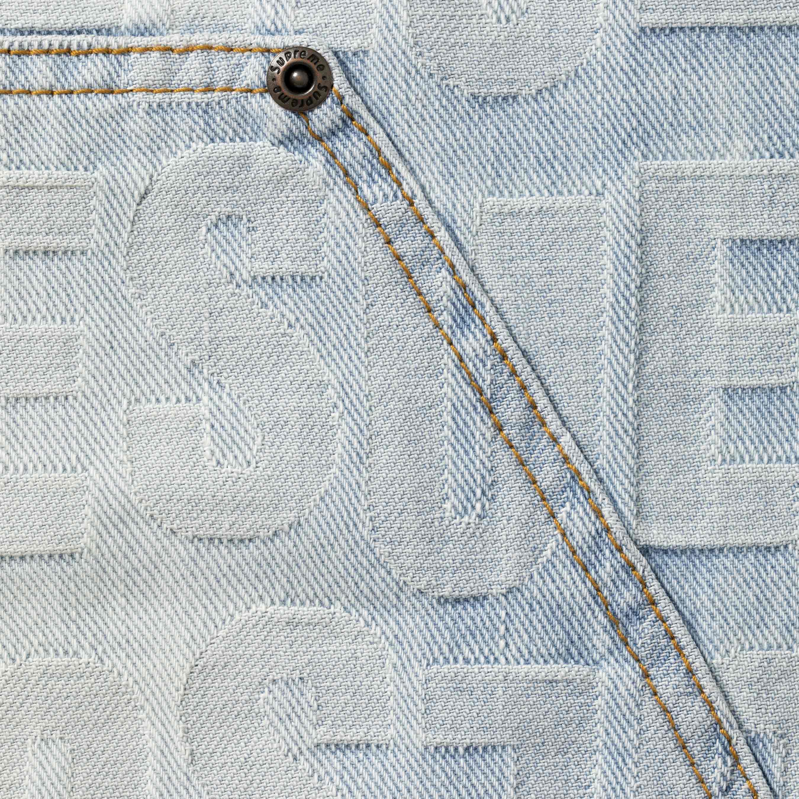 Repeat Jacquard Double Knee Denim Short